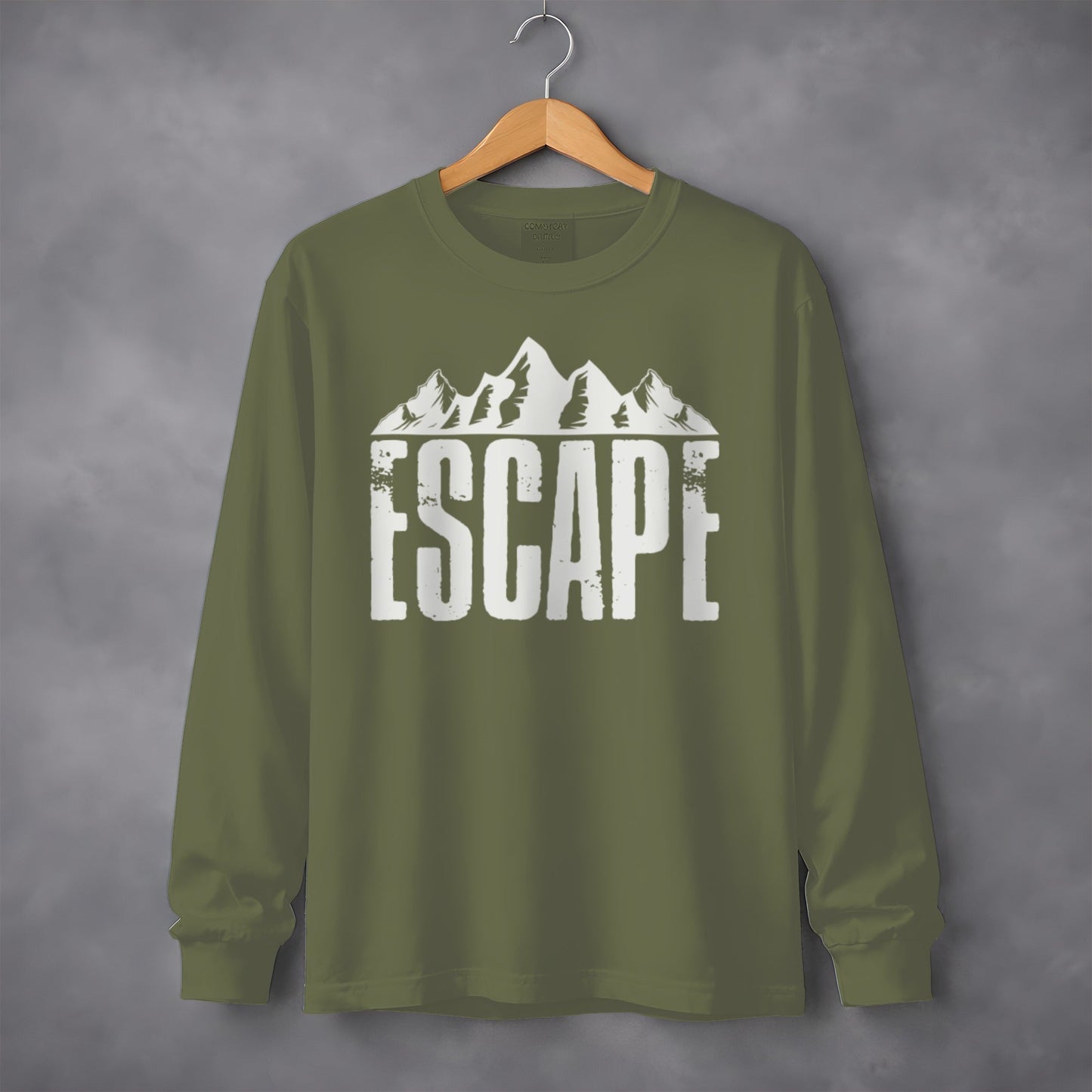 Escape to Nature with Mountain Graphic Art Long Sleeve T-Shirt