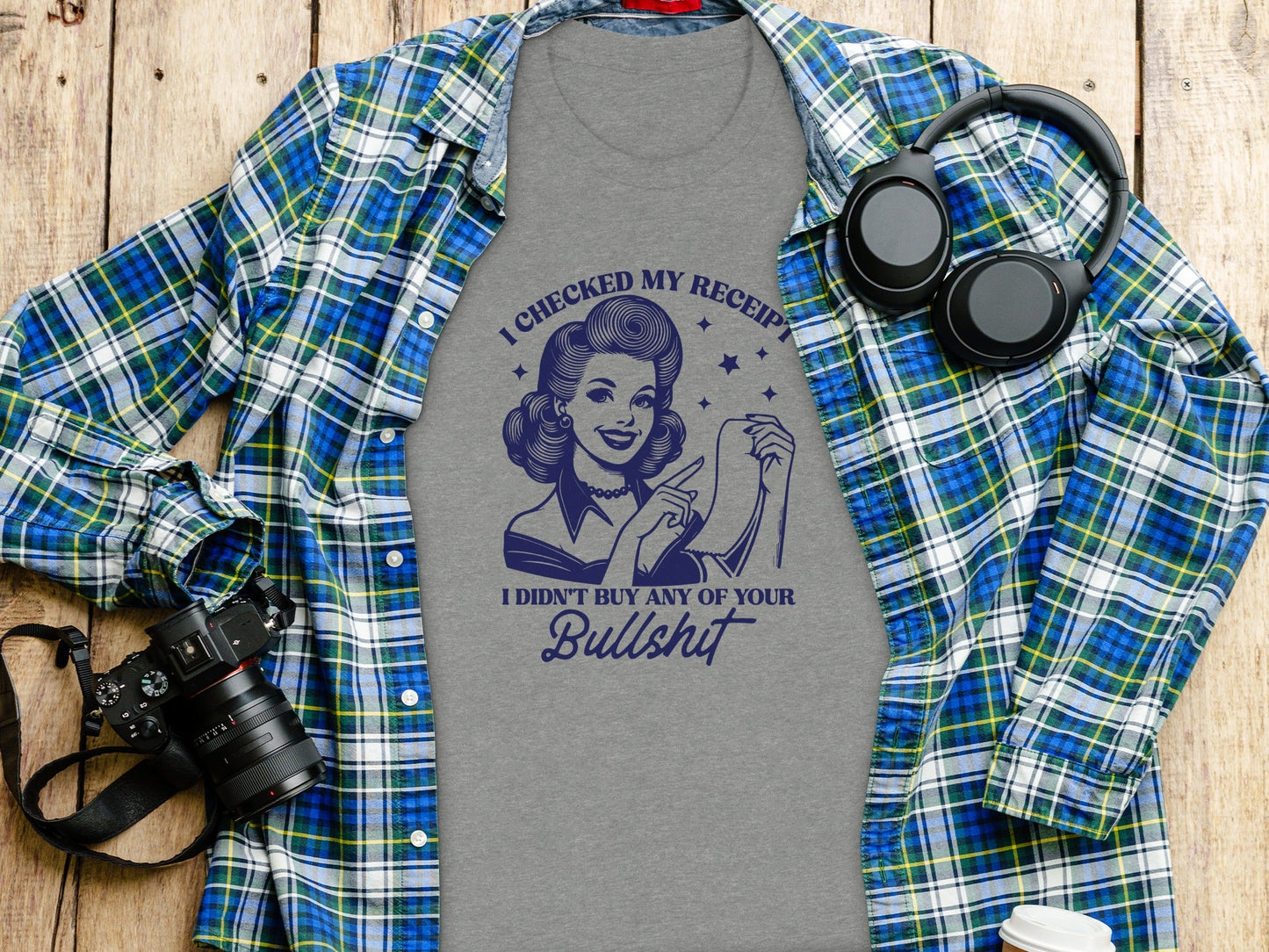 I Checked My Receipt Retro Woman With Attitude T-Shirt