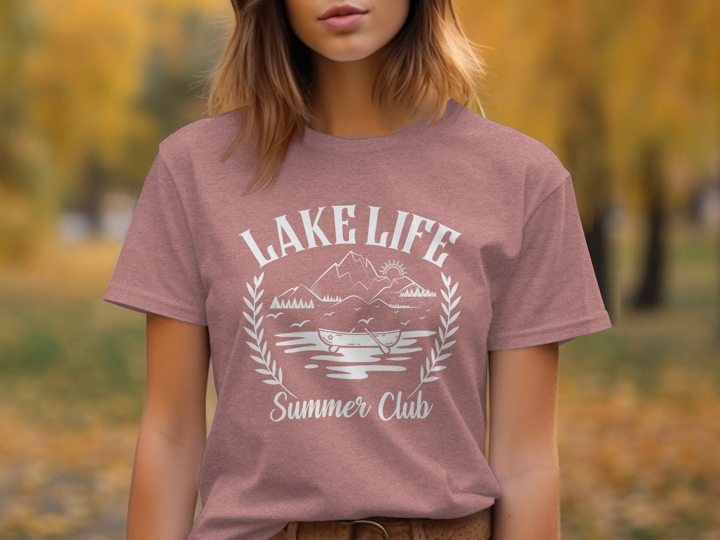 Lake Life Summer Club Boat Sunset Design Great Gift T-Shirt