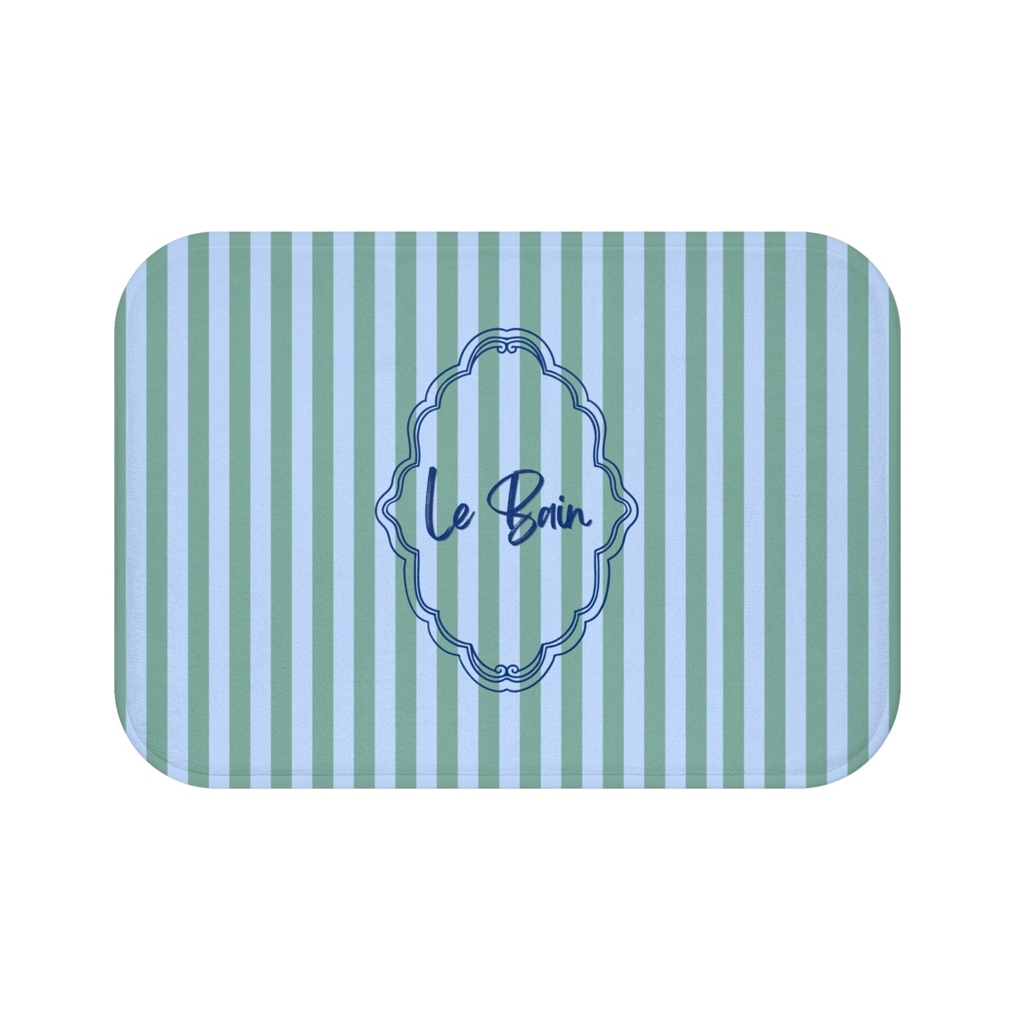 Le Bain Striped Bath Mat — Coastal Green/Blue Bathroom Rug
