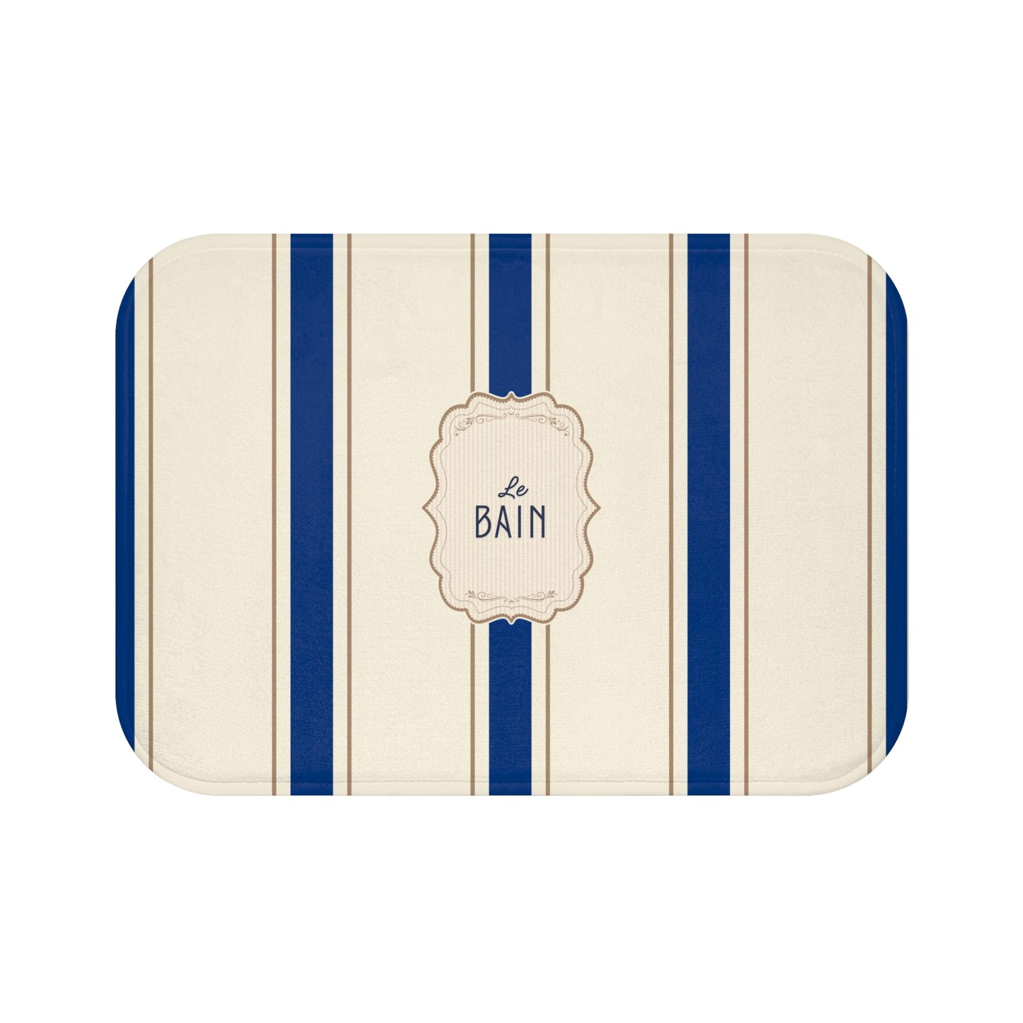 Le Bain Classic Striped Bath Mat, SEA BLUE,  French Bathroom Decor
