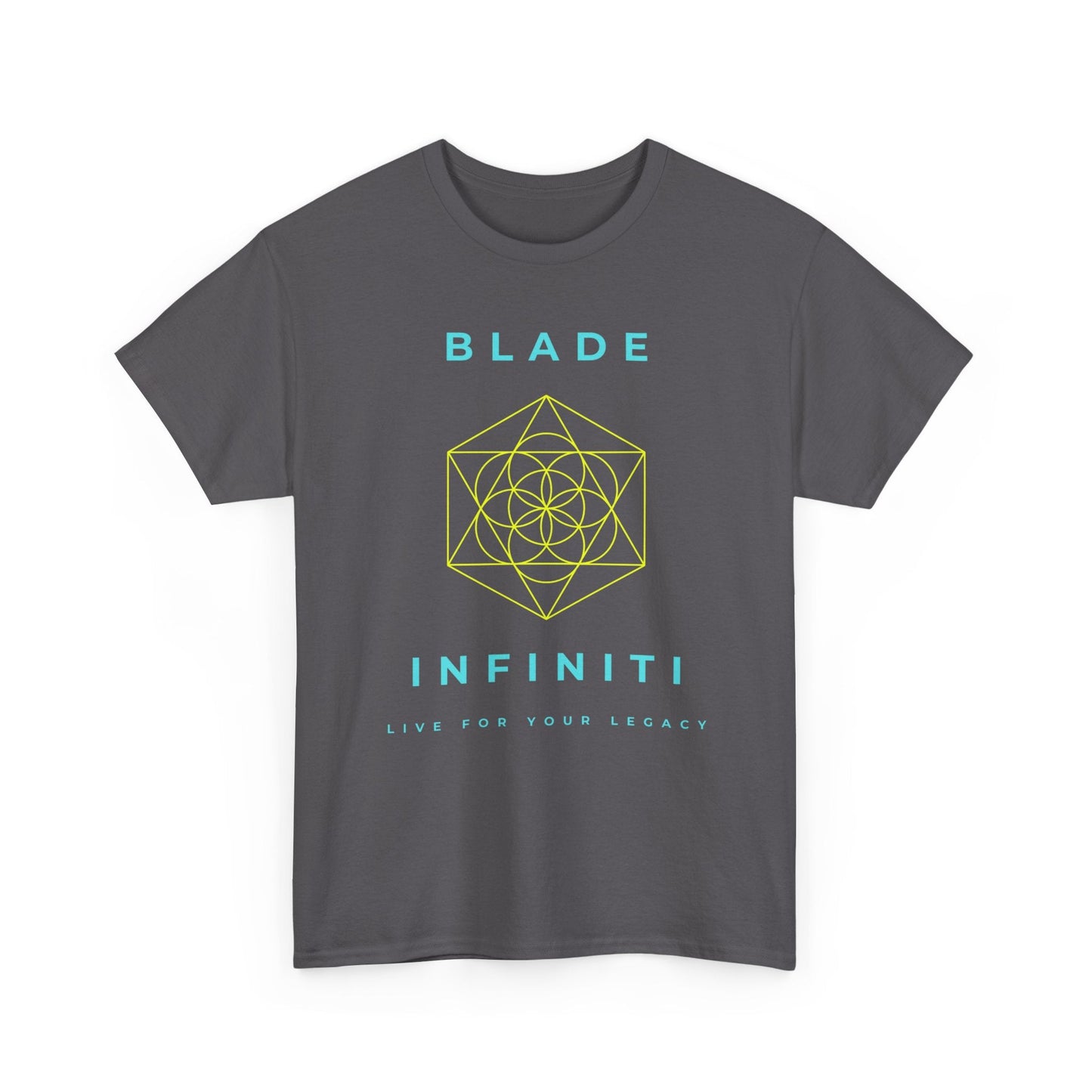 Geometric Azteca Essential Aqua/Neon Green T-Shirt