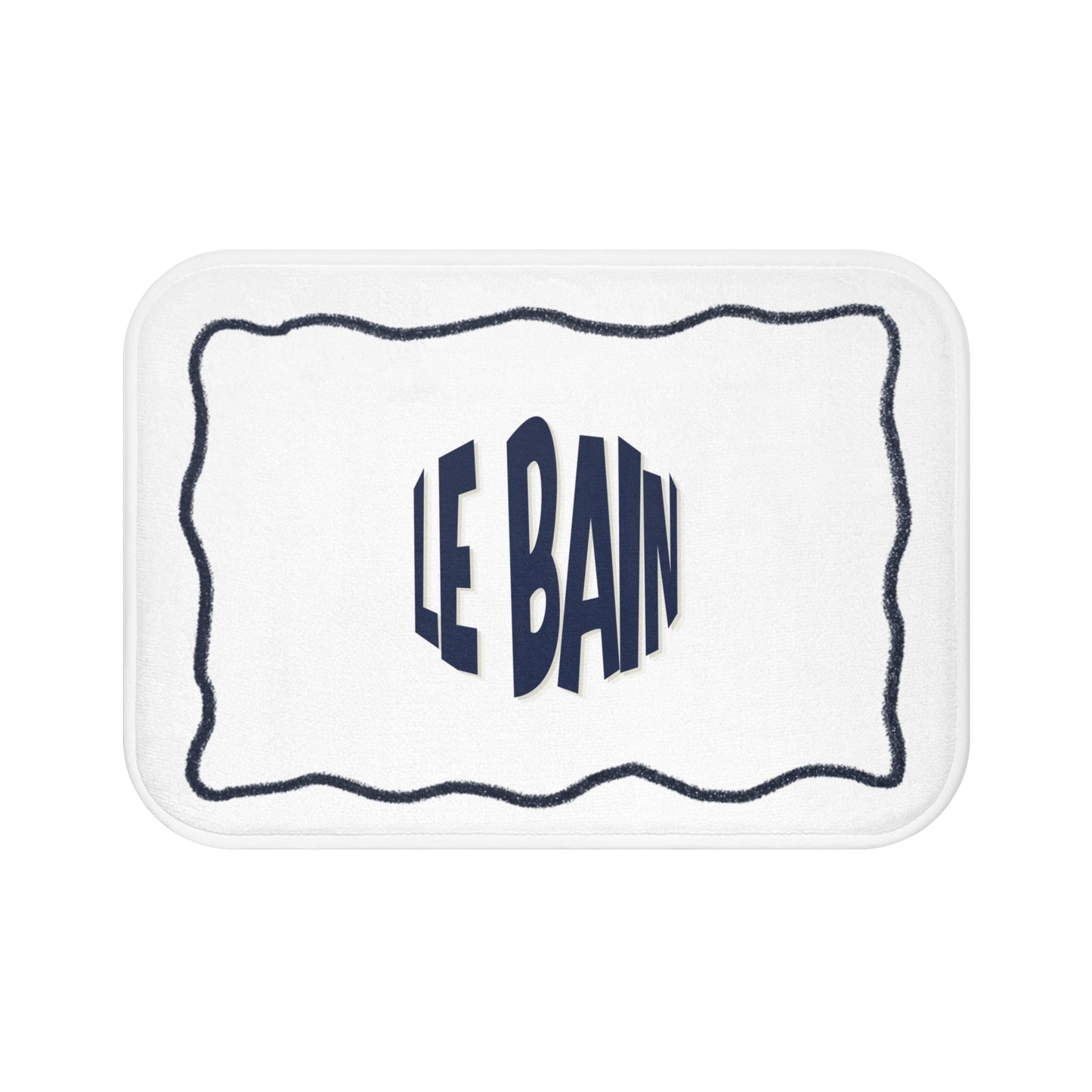Le Bain Crisp WHITE Bath Mat | White French Bathroom Mat