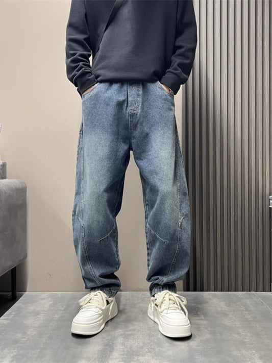 Men's Full Size Wash Loose Fit Jeans Plus Size