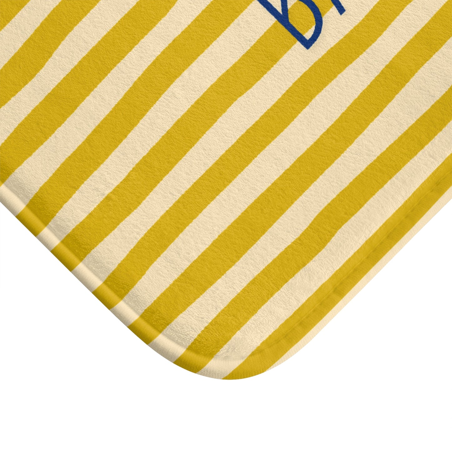 Bath Mat — "Le Bain" Yellow/Orange Striped Bath Mat (French Bathroom Decor)