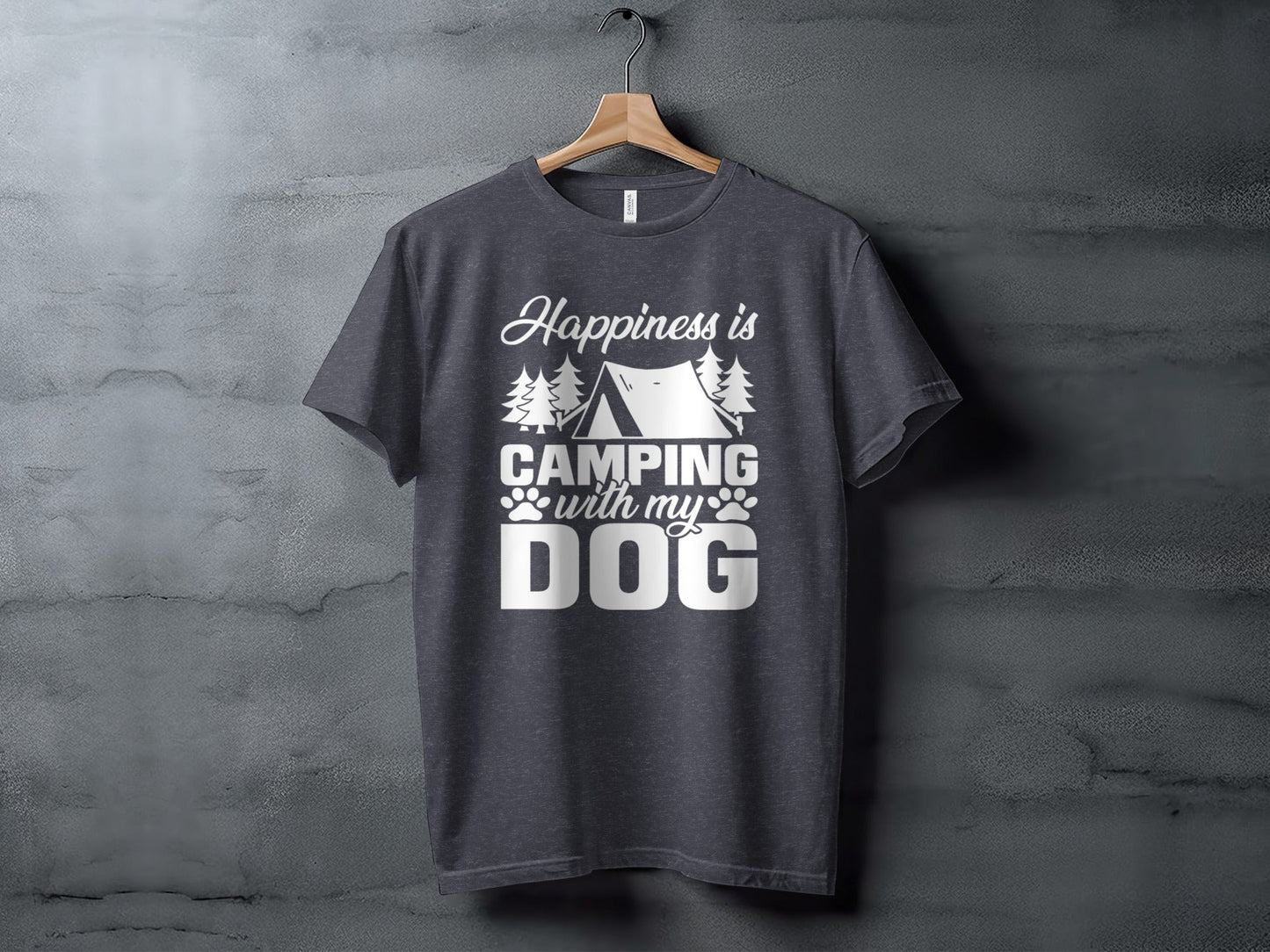 Happiness is Camping with My Dog Awesome Graphic T-Shirt