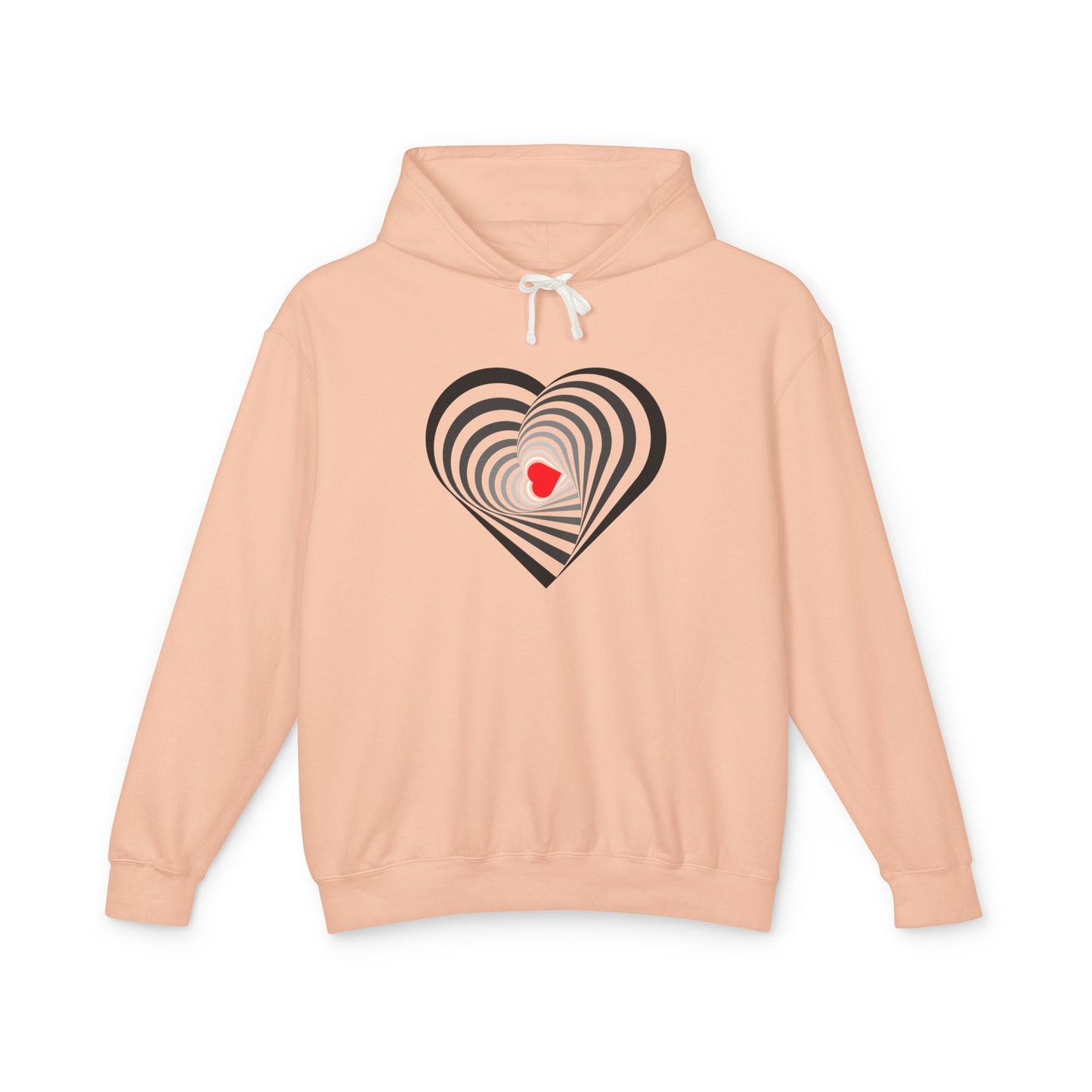 Heart Spiral Unisex Lightweight Hoodie - Valentine's Day Gift
