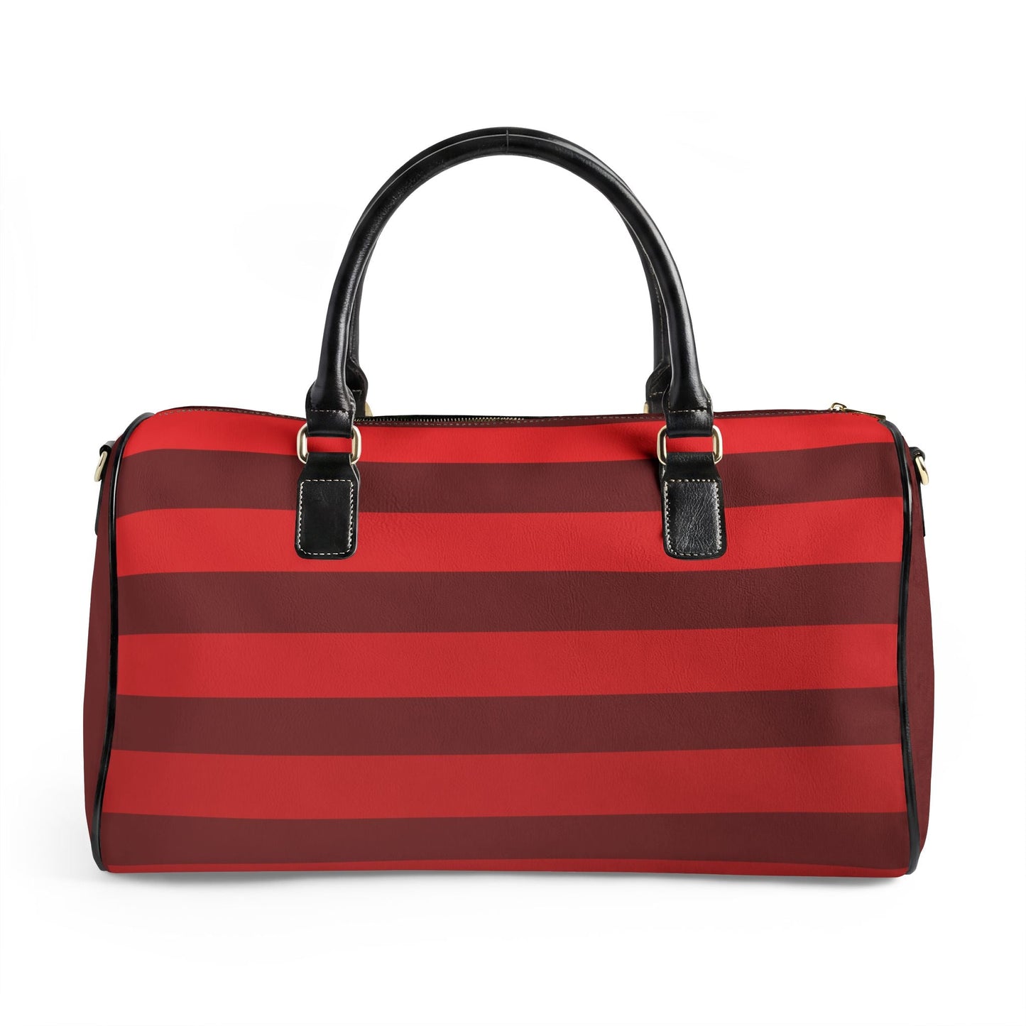 AMOUR Red Striped Leather Travel Bag, Romantic Gift
