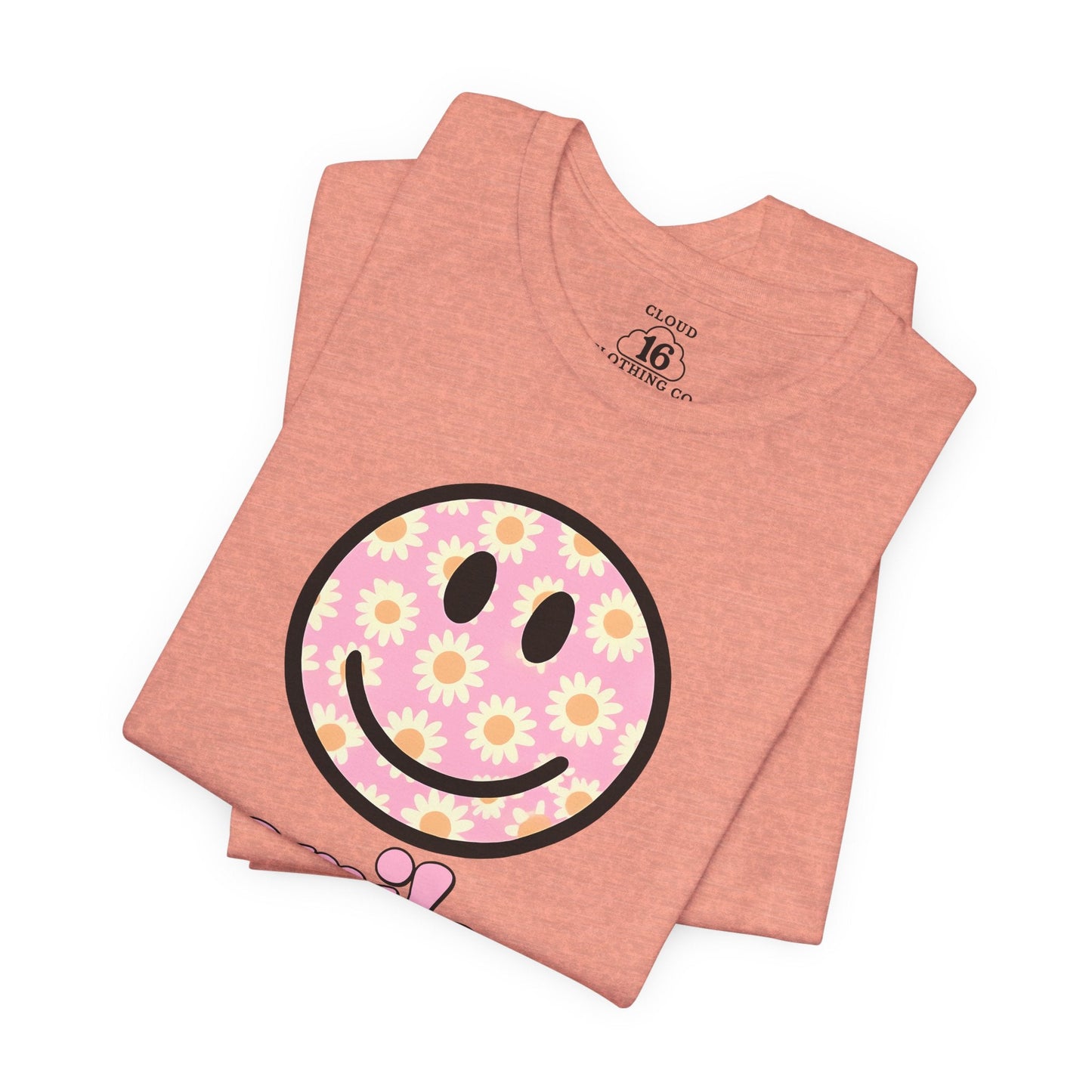 Smile Floral Womens T-Shirt - Positive Vibes Tee