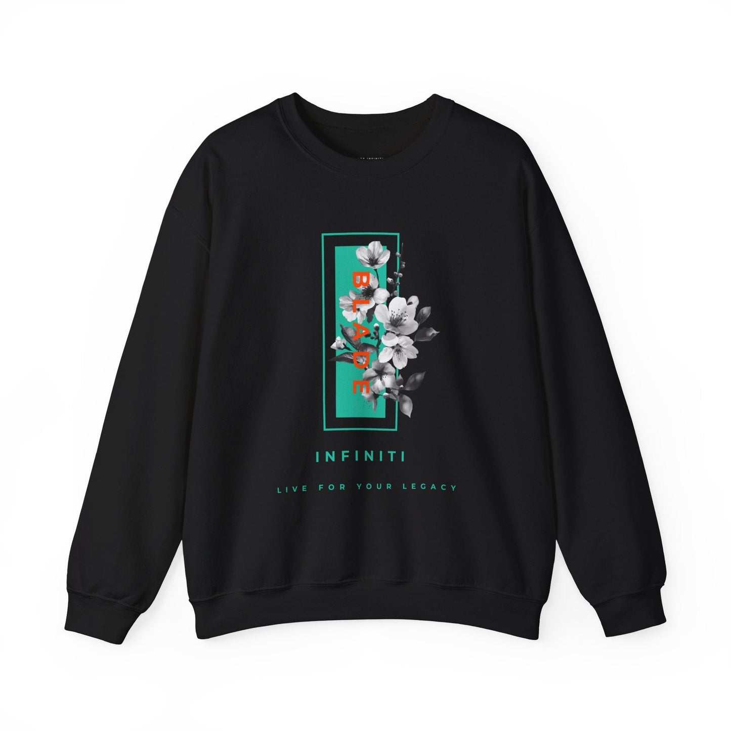 Bloom Bae Teal/Orange Floral Unisex Crewneck Sweater