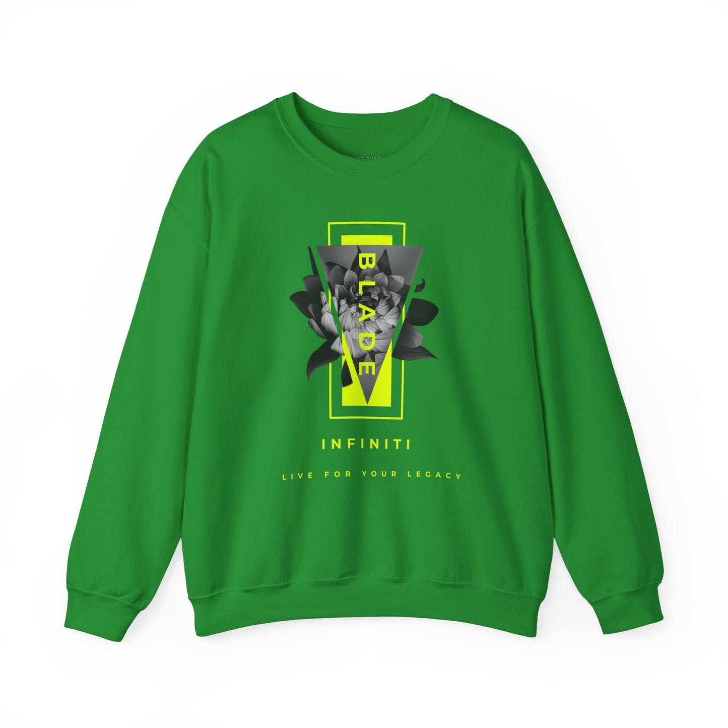 Flora Essence Neon Green Floral Unisex Crewneck Sweater
