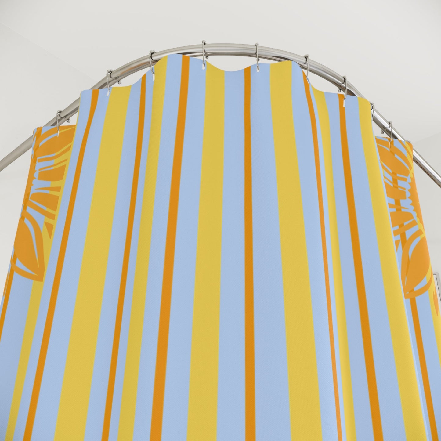 Preppy Sunflower Stripe Shower Curtain — Cute Kid's Bathroom Decor