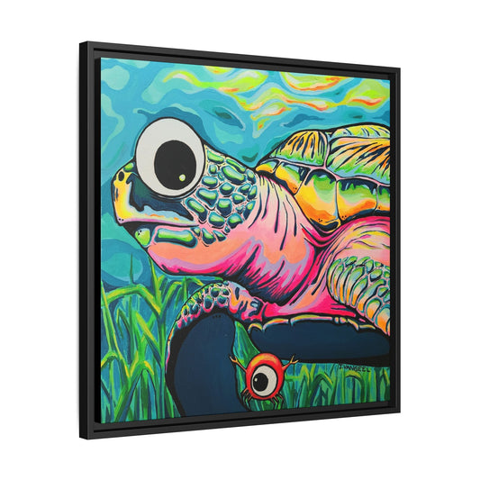 Framed Cyclops Turtle Canvas Print