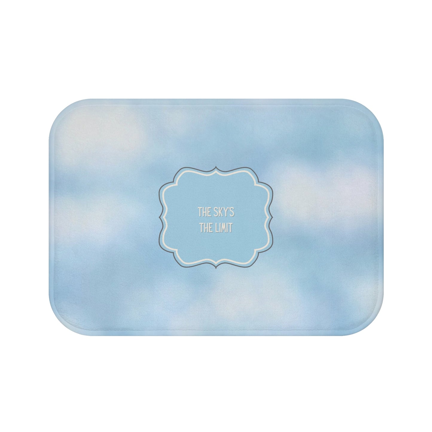 Sky Blue Bath Mat – 'The Sky's the Limit!' Inspirational Bathroom Rug