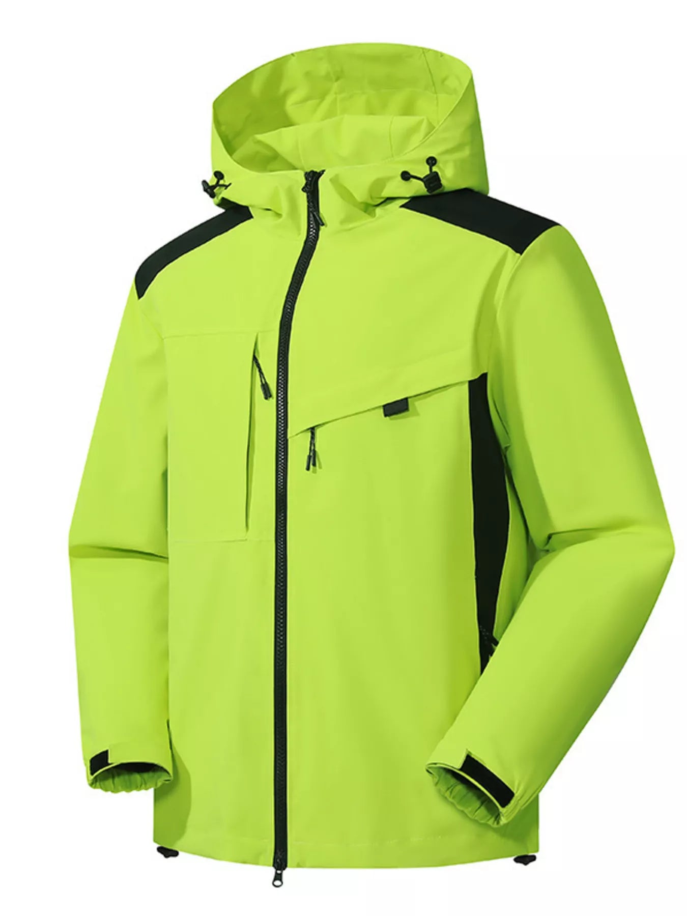Men's Full Size Waterproof Hooded Zip Up Jacket Plus Size