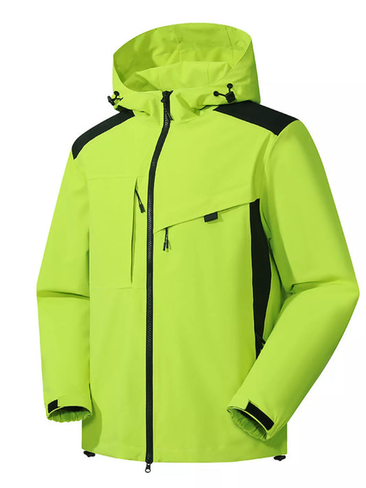 Men's Full Size Waterproof Hooded Zip Up Jacket Plus Size