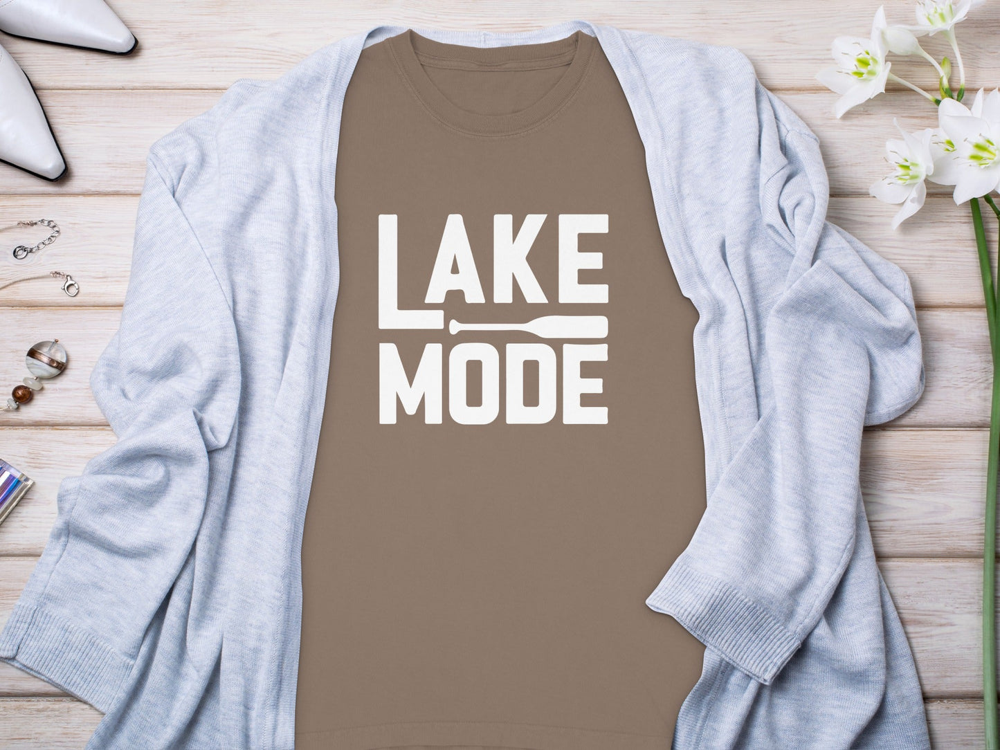 Lake Mode Paddle Graphic for Relaxation Long Sleeve T-Shirt
