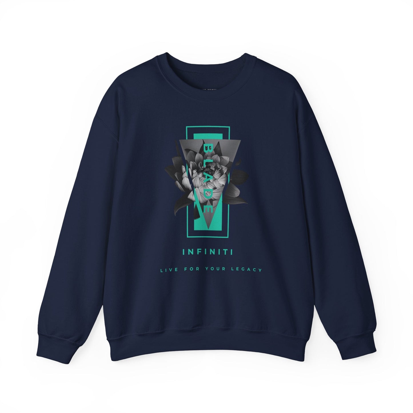 Flora Essence Teal Floral Unisex Crewneck Sweater