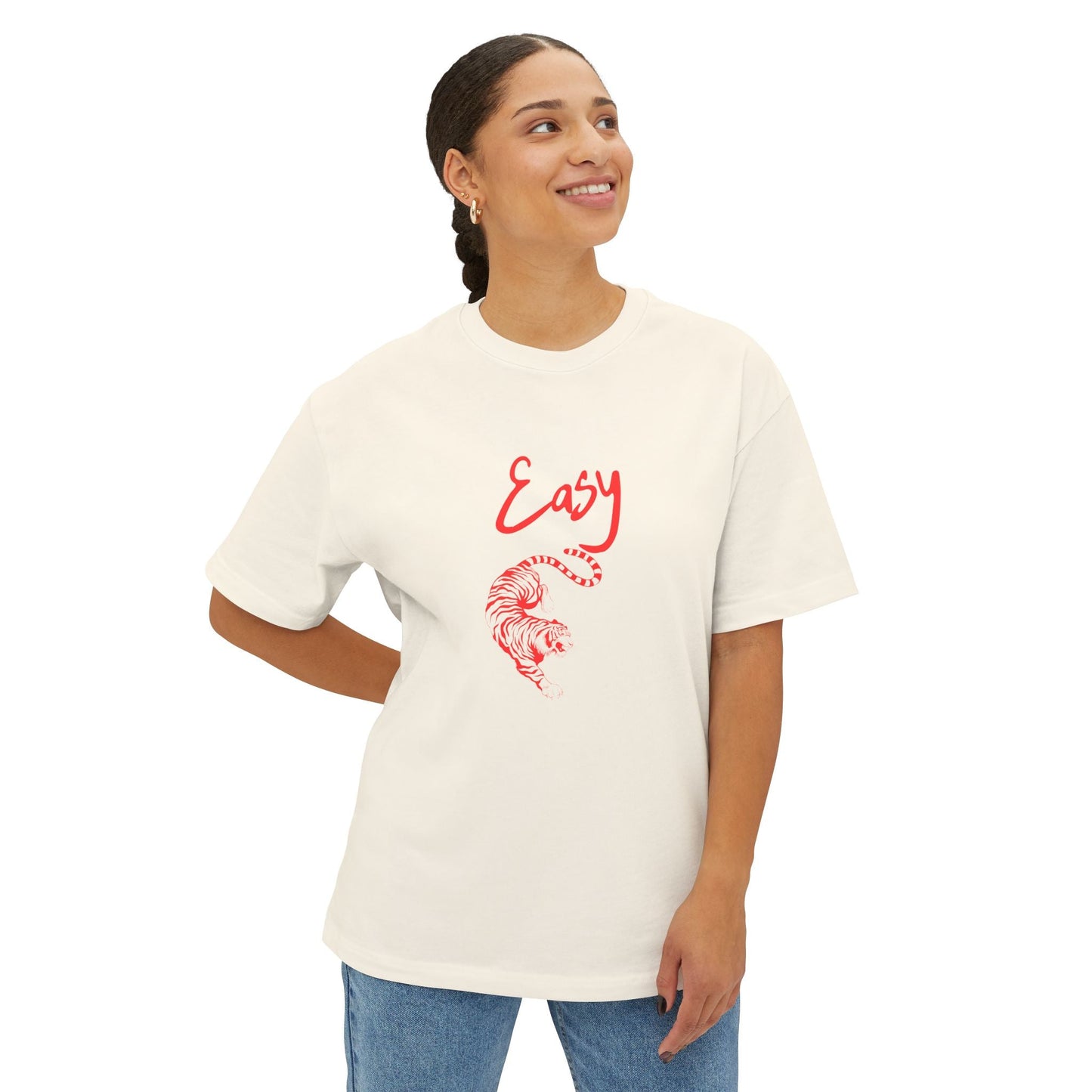 Easy TIGER Boxy Tee, Oversized T-shirt