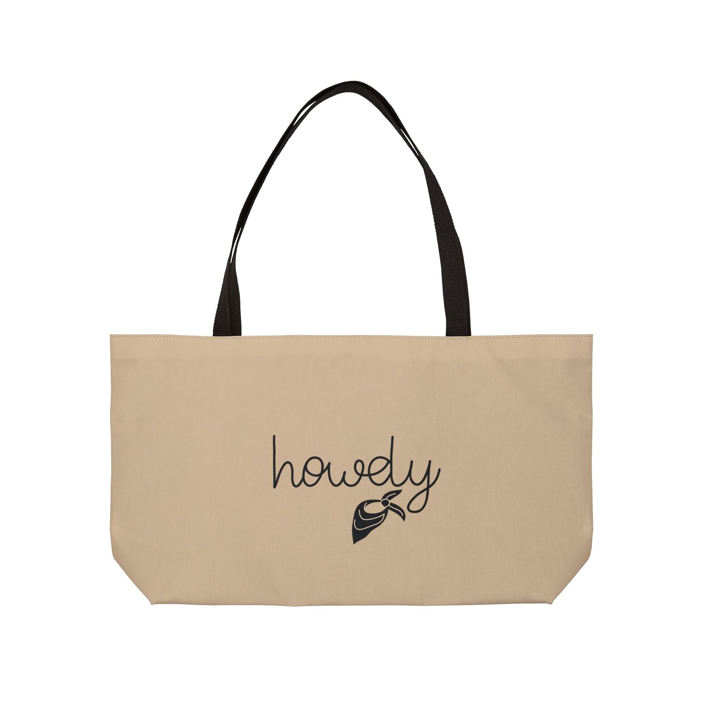 Cowgirl Weekender Tote Bag — "Howdy",  PASTEL GREY