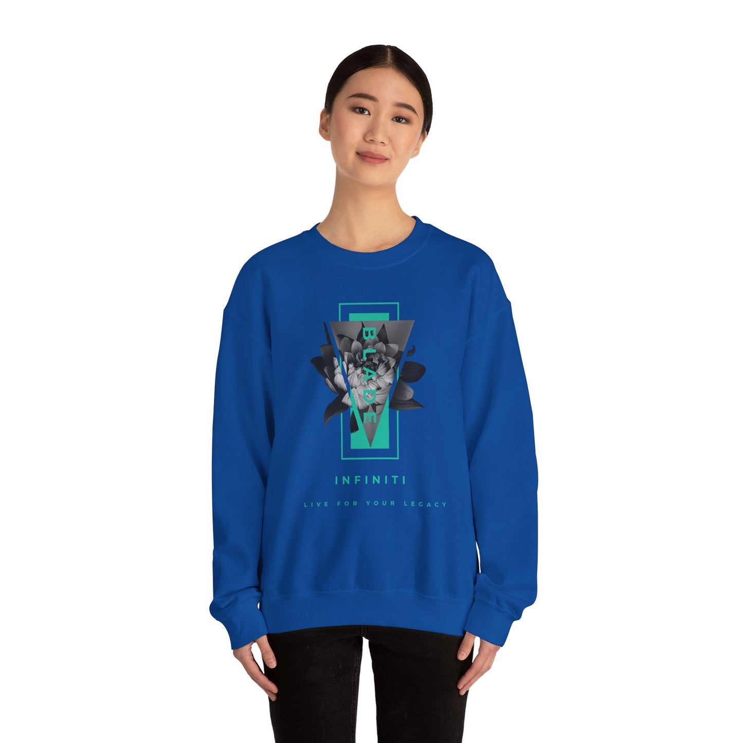 Flora Essence Teal Floral Unisex Crewneck Sweater