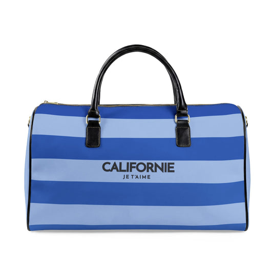 California Love Leather Travel Bag — Blue Monochrome Weekender Duffle