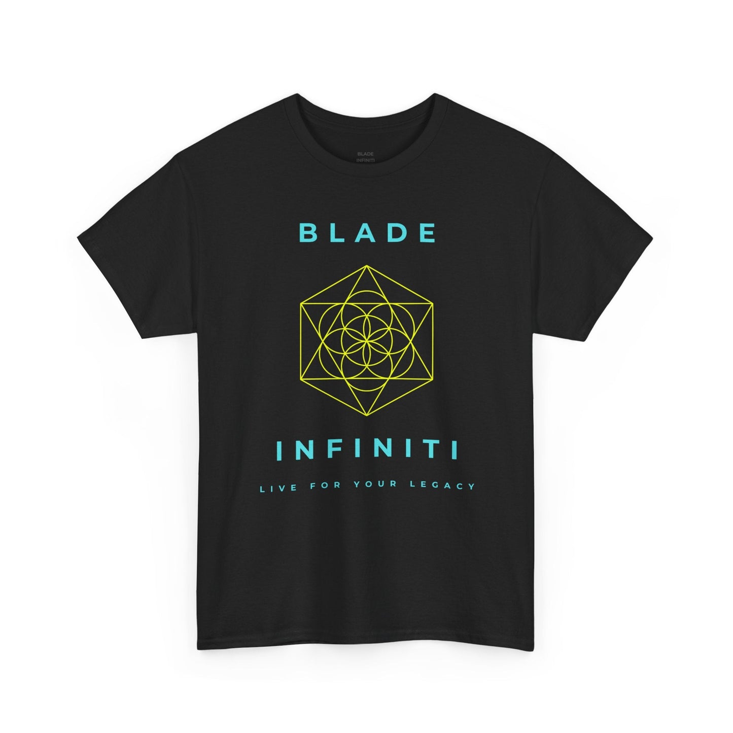 Geometric Azteca Essential Aqua/Neon Green T-Shirt