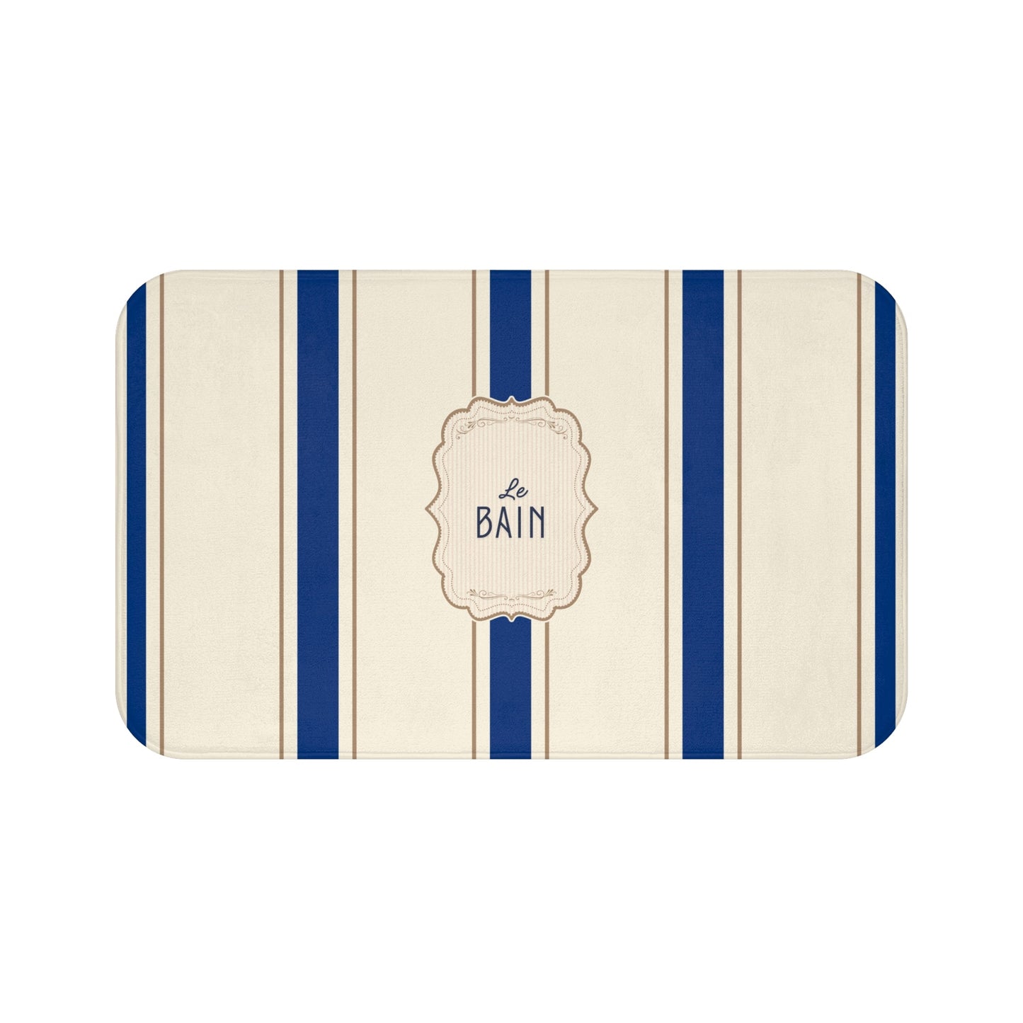 Le Bain Classic Striped Bath Mat, SEA BLUE,  French Bathroom Decor