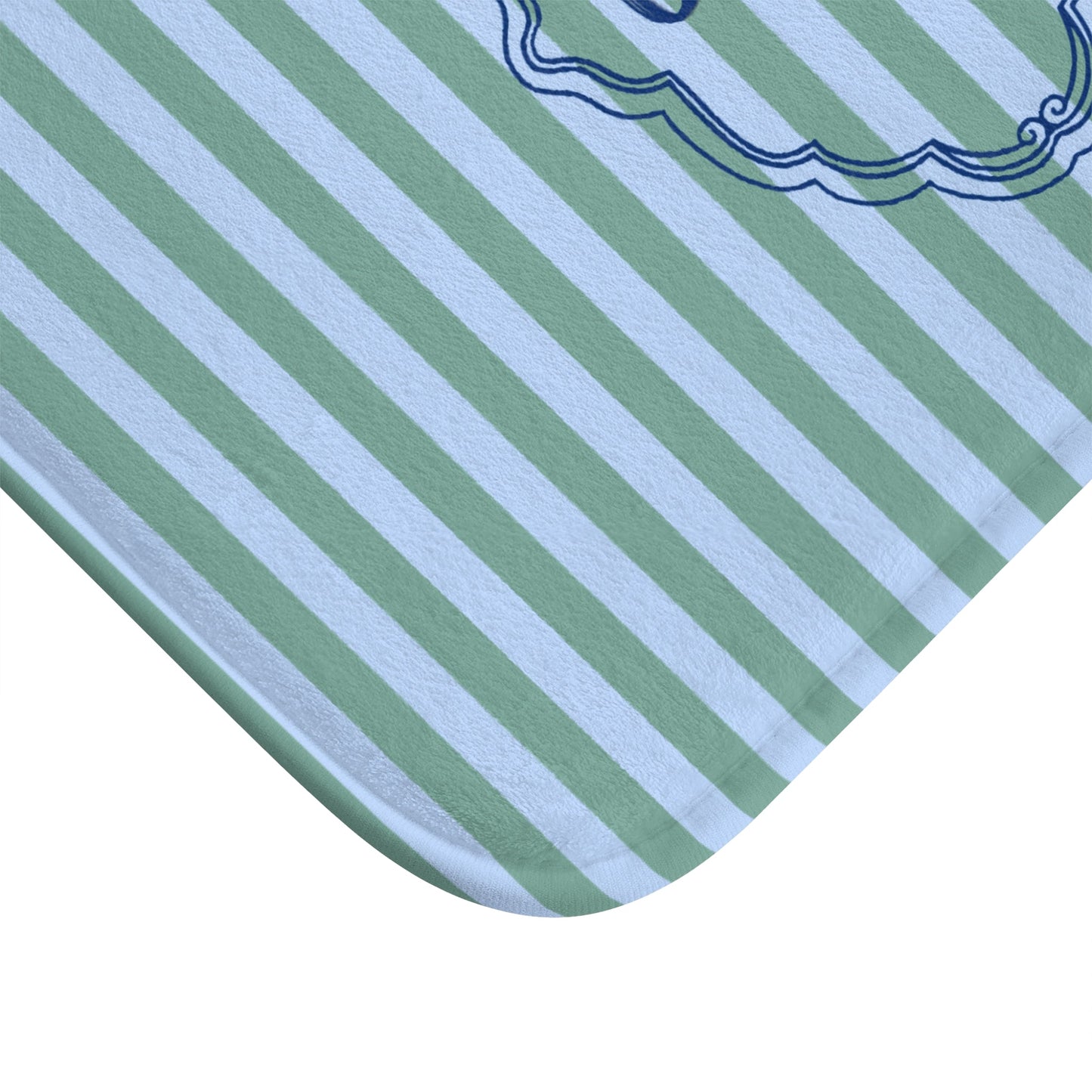 Le Bain Striped Bath Mat — Coastal Green/Blue Bathroom Rug