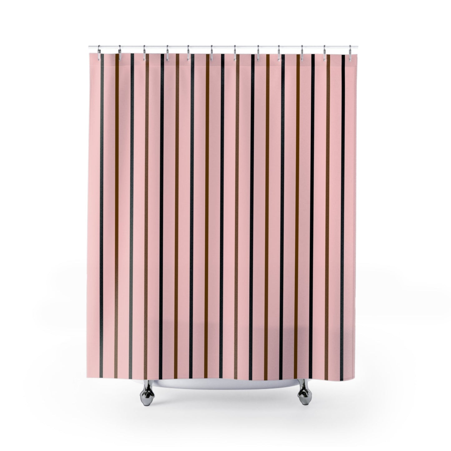 Sophisticated Pink Striped Shower Curtain — Modern Bath Accents