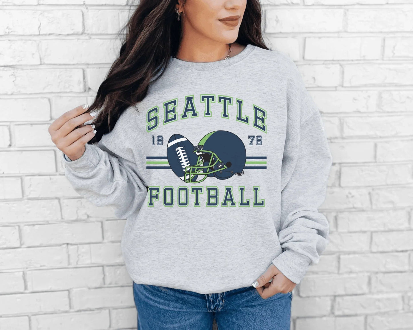 Vintage Inspired Football Crewneck Sweatshirt