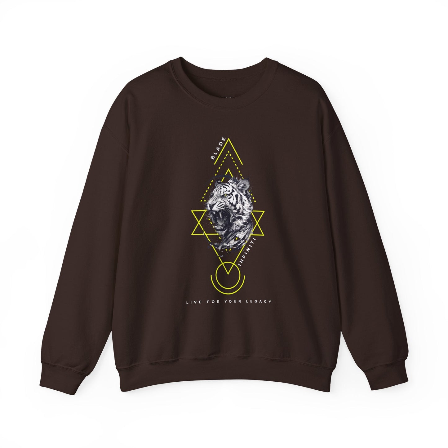 Geometric King Tiger V2 Neon Green Unisex Crewneck Sweater