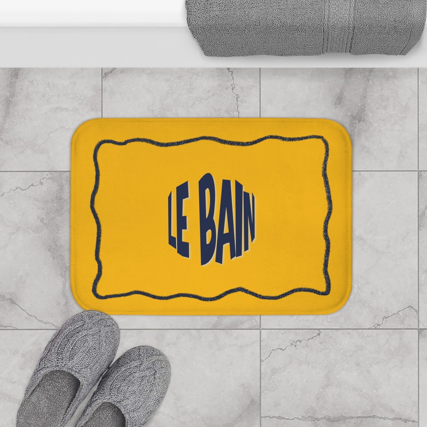 Le Bain Orange & Blue  Bath Mat |  French Bathroom Mat