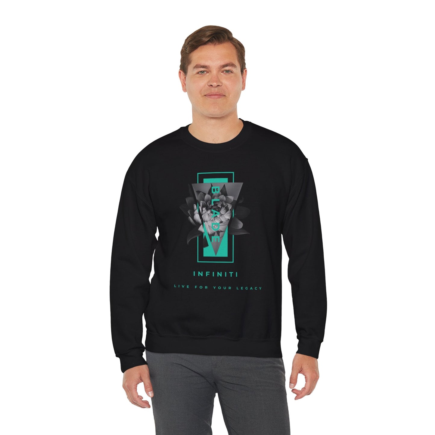 Flora Essence Teal Floral Unisex Crewneck Sweater