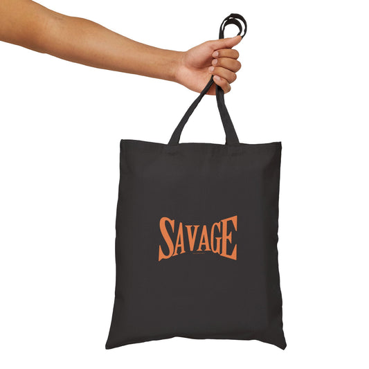 Black Cotton Canvas Tote - SAVAGE