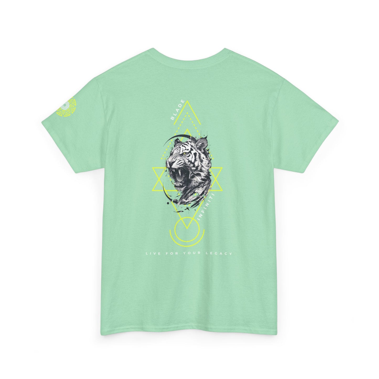 Geometric King Version 2 Neon Green Tiger Back T-Shirt