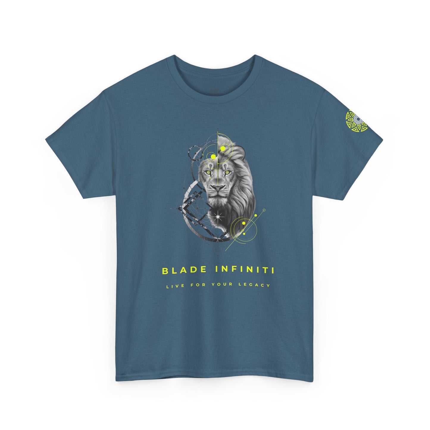 Geometric King Lion Neon Green TX T-Shirt