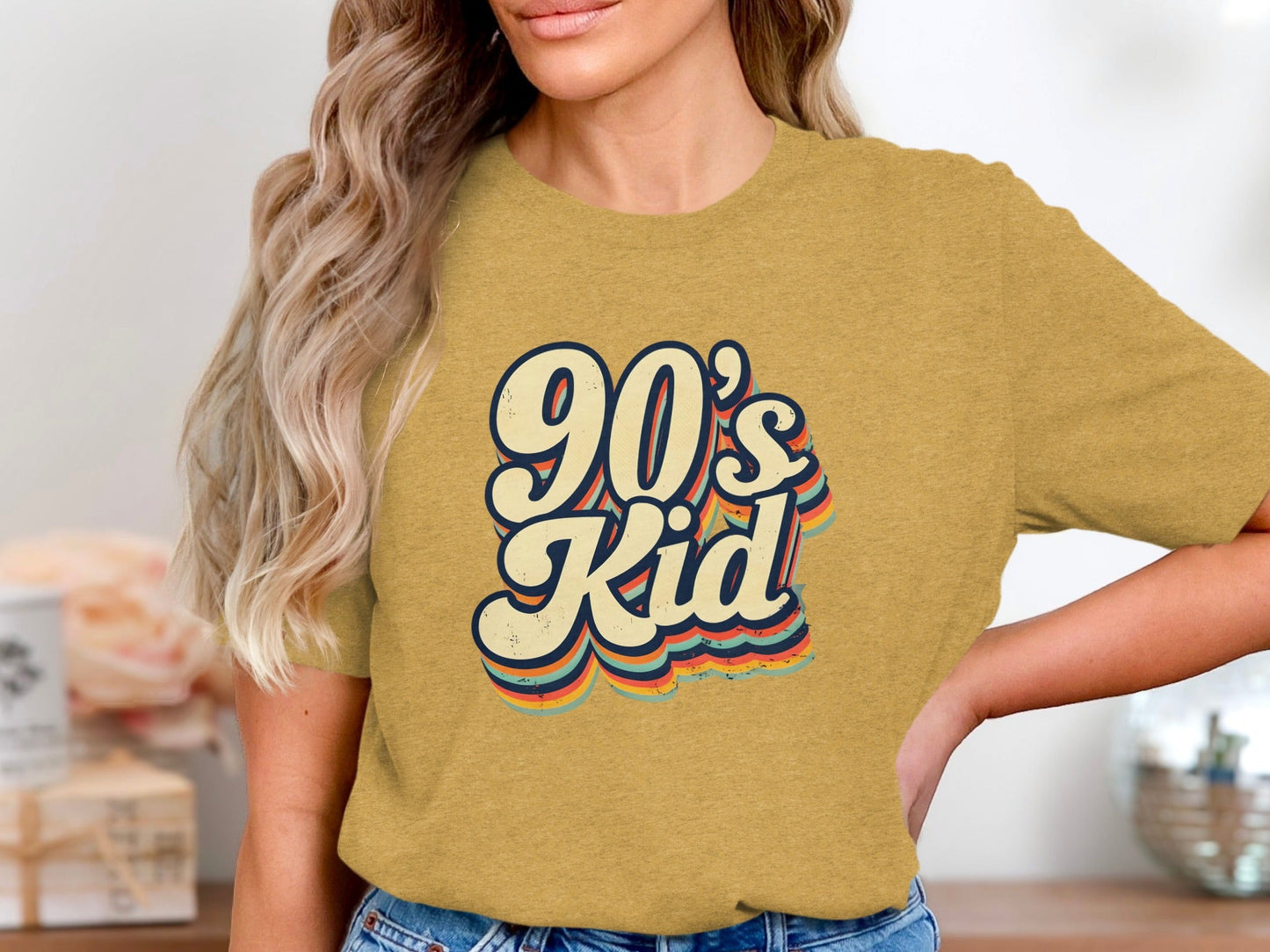 Retro 90s Kid Layered Text Design Trendy Cool Style T-Shirt
