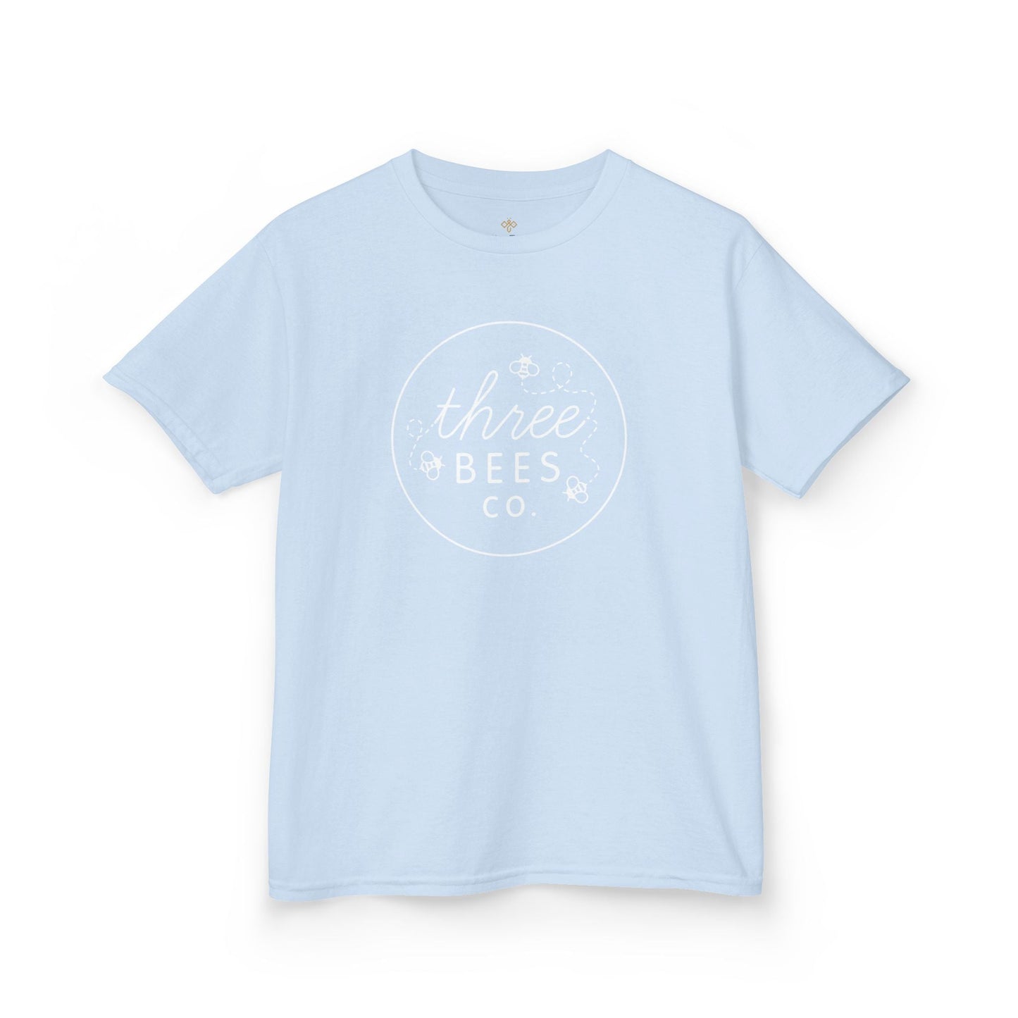 Kids Heavy Cotton Gildan Three Bees Classic Logo in White Hive Tee