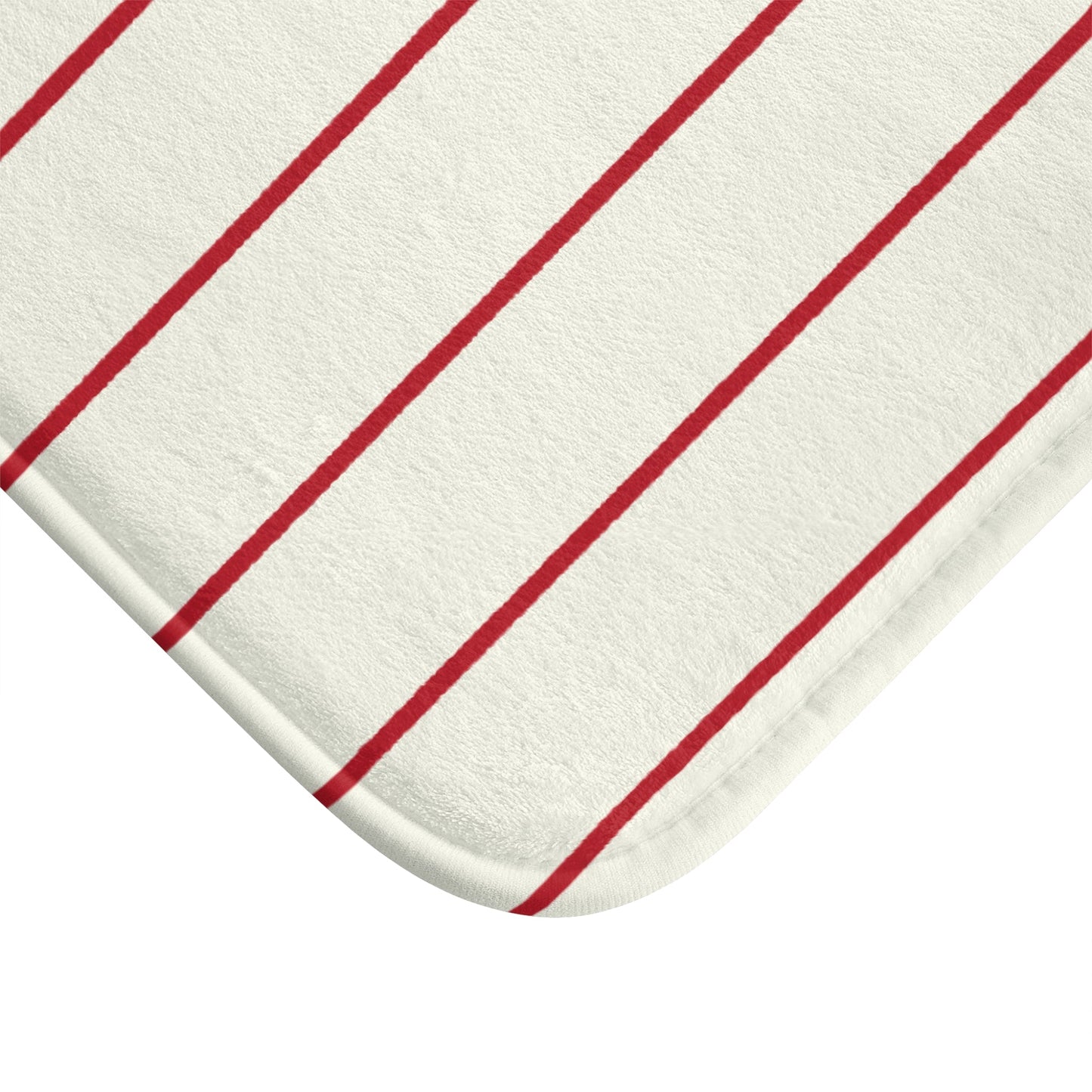 Rubber Duck Bath Mat – Cute 'Le Bain' Red Striped Bathroom Rug for Kids