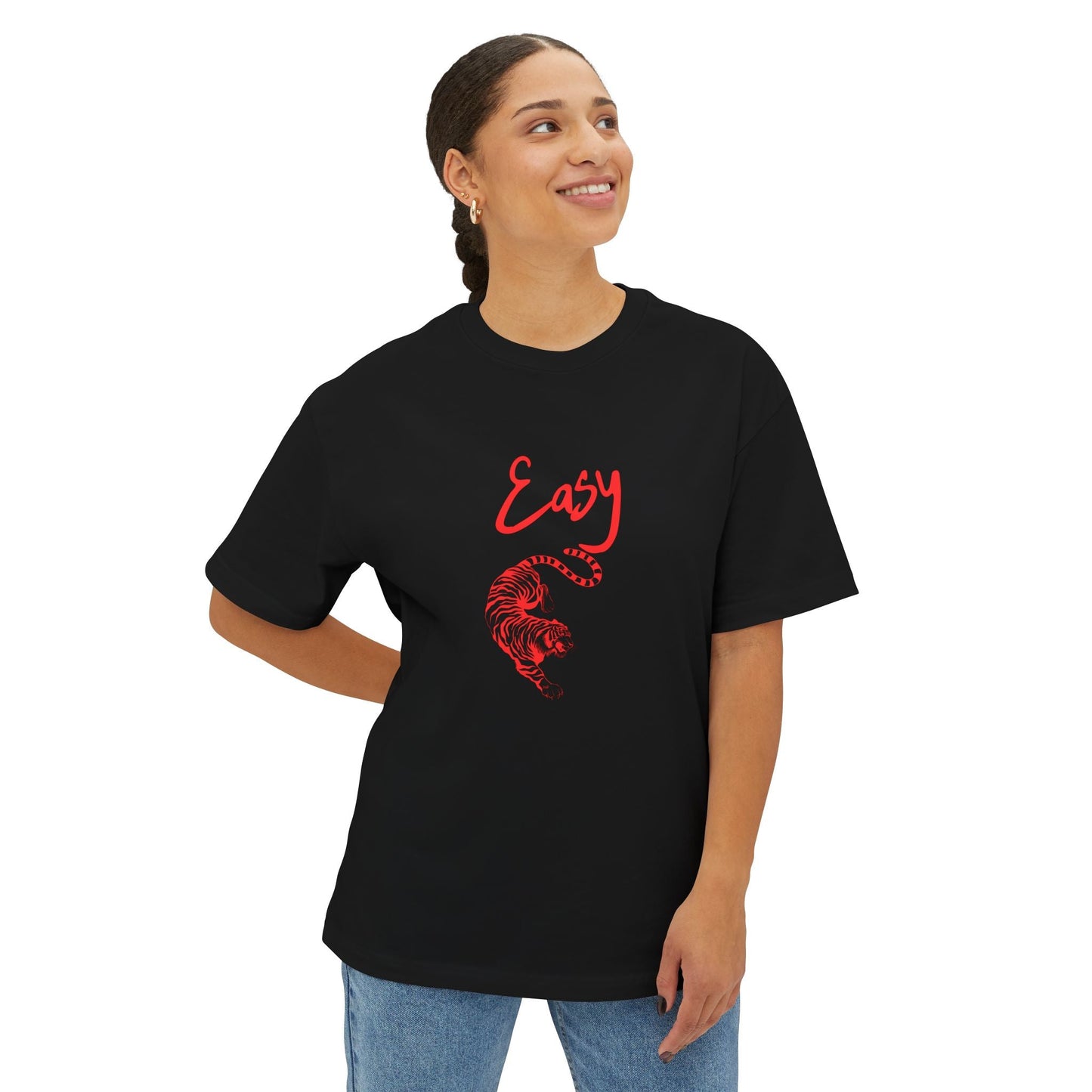 Easy TIGER Boxy Tee, Oversized T-shirt