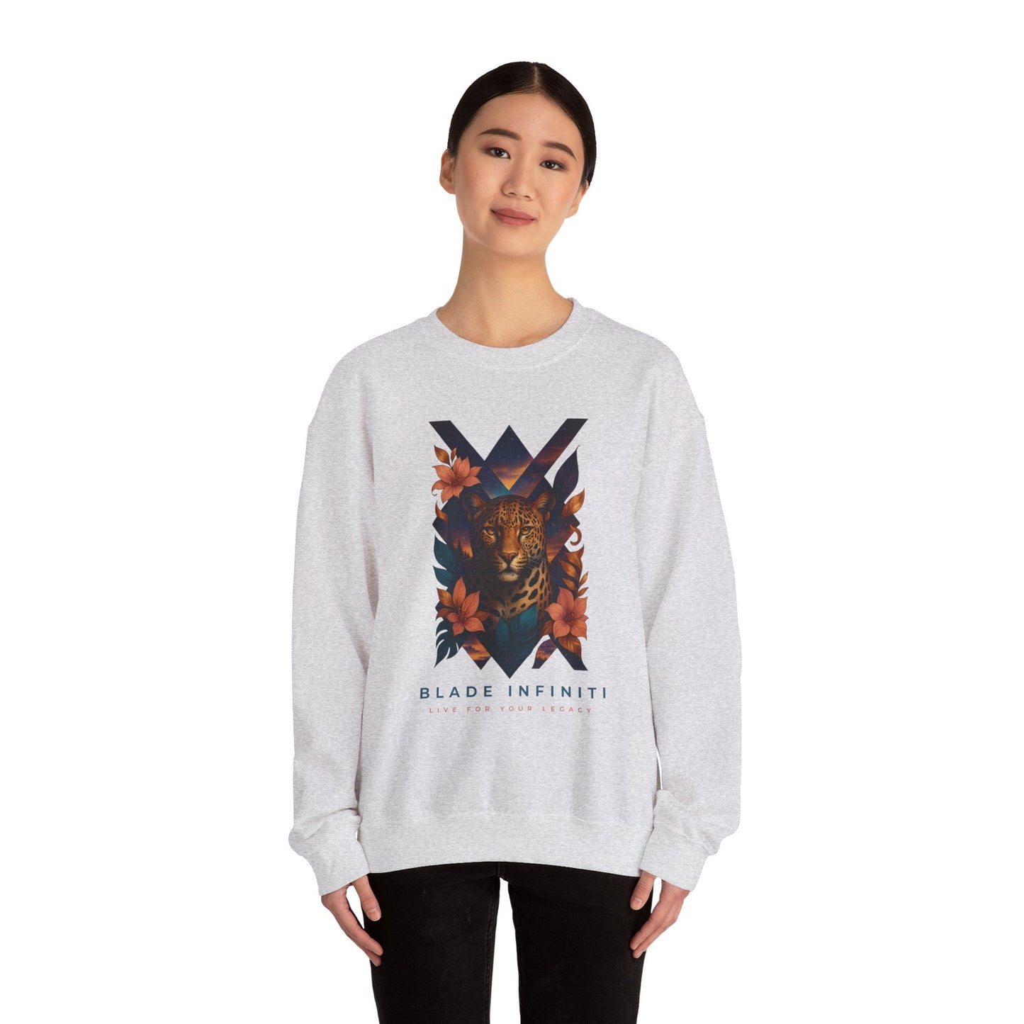 Galactic Jungle Leopard Unisex Crewneck Sweater