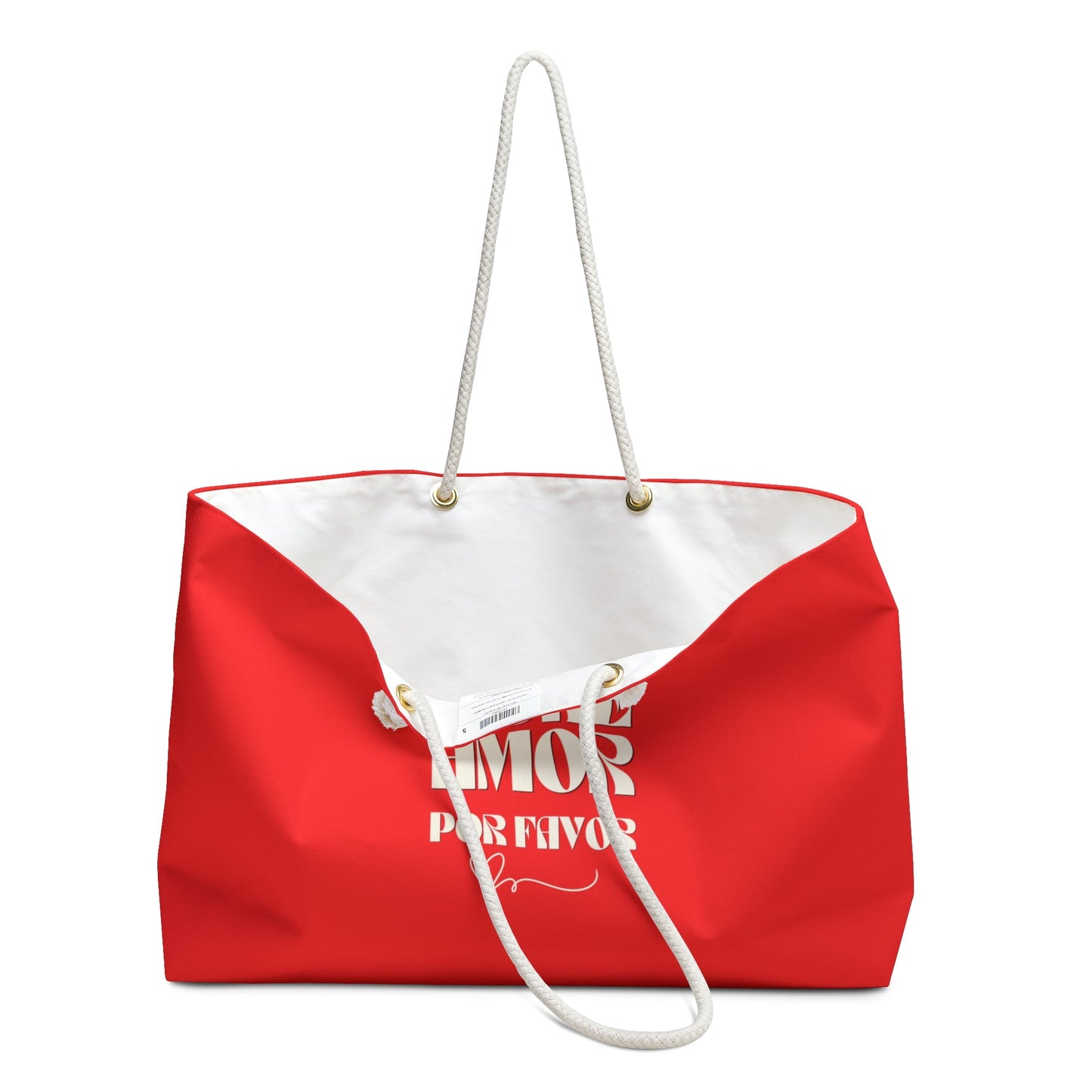 Red Oversized Beach Bag — "More Amor Por Favor"