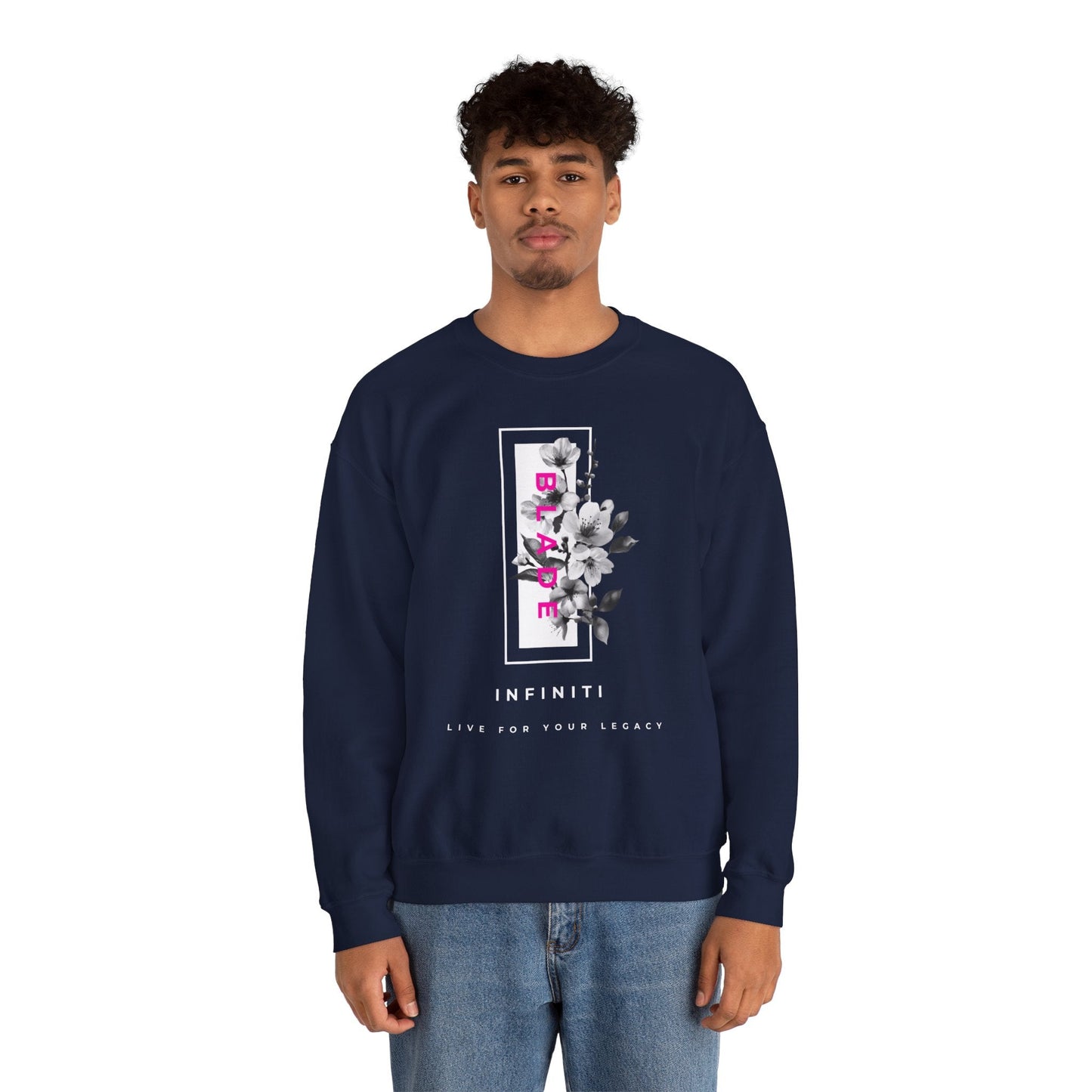 Bloom Bae Deep Pink Floral Unisex Crewneck Sweater