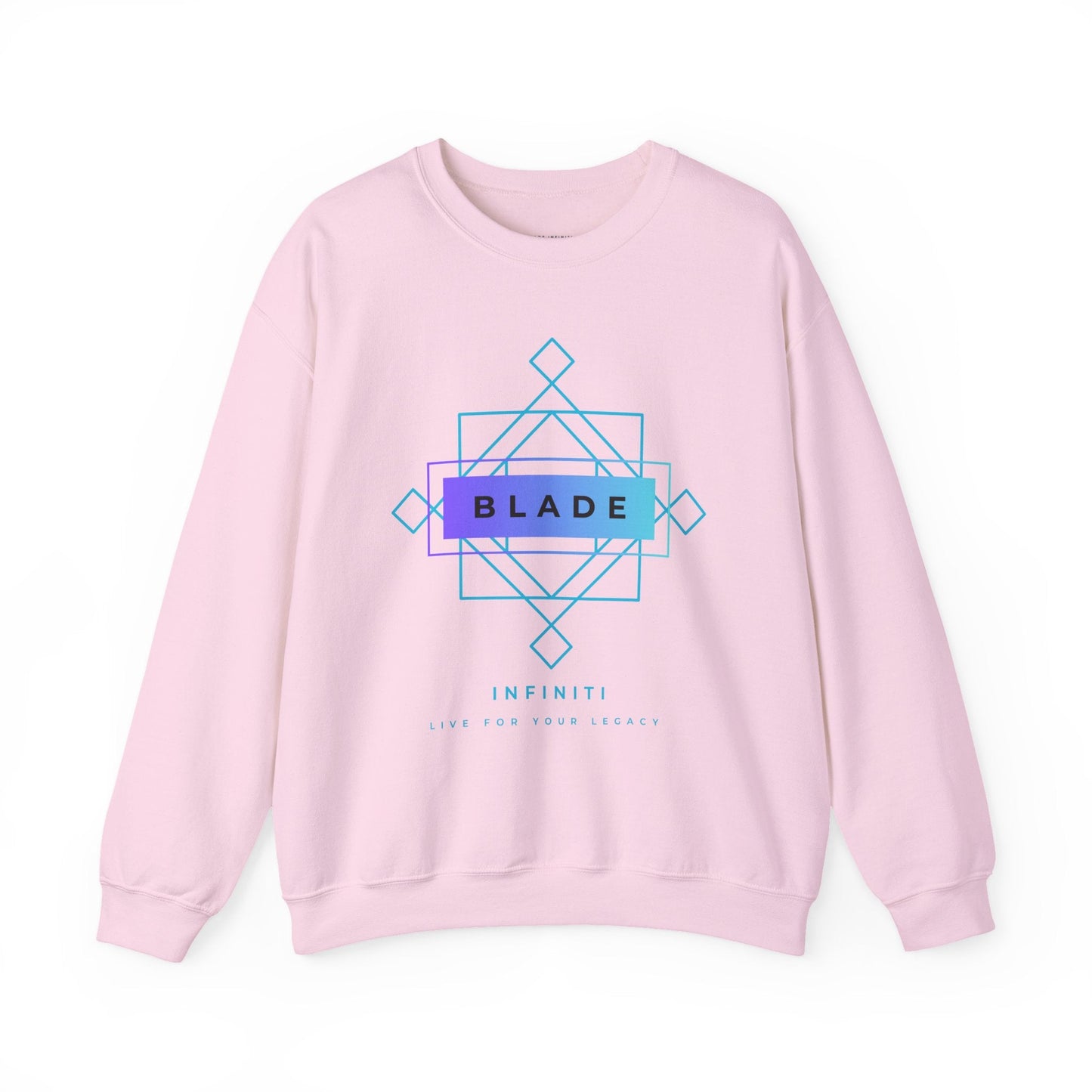 Geometric Infiniti Aqua/Purple Ombre Unisex Crewneck Sweater
