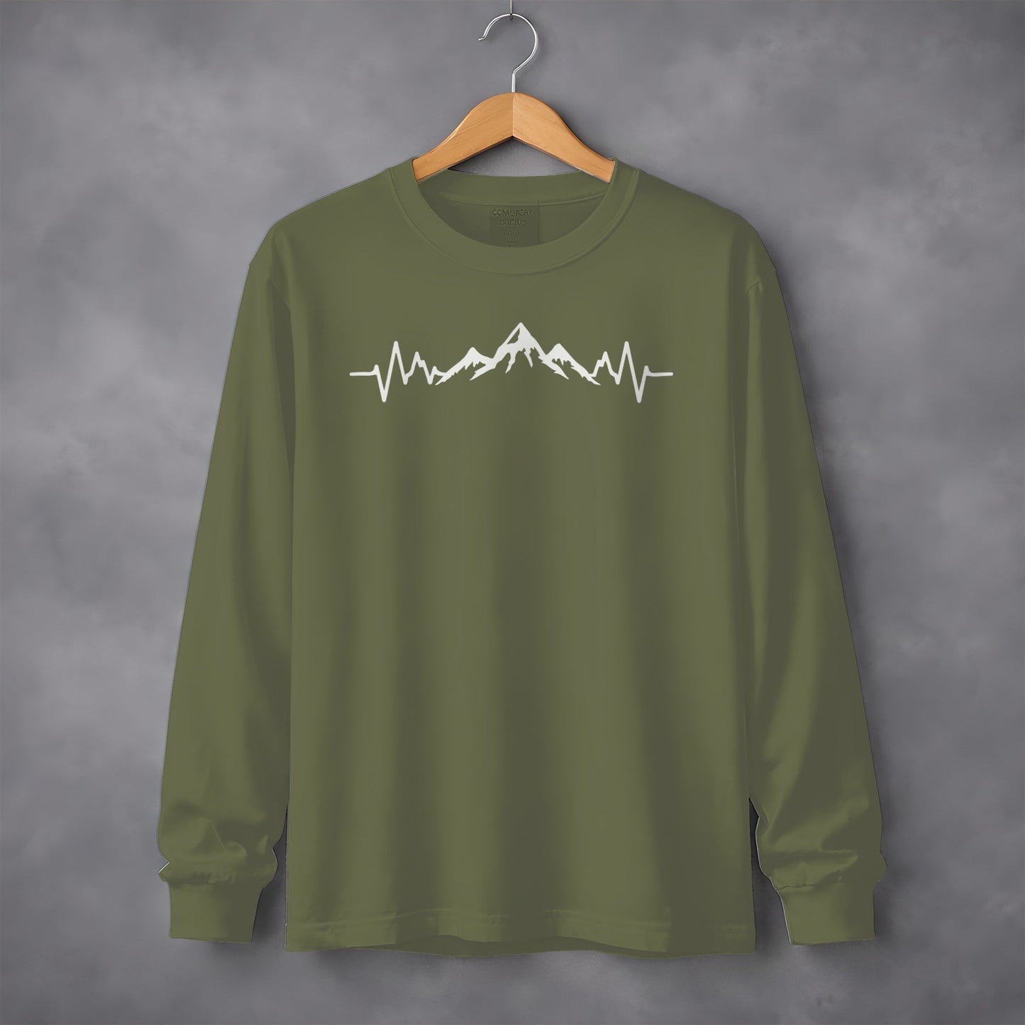 Mountains Heartbeat Nature Outdoors Adventure Long Sleeve T-Shirt