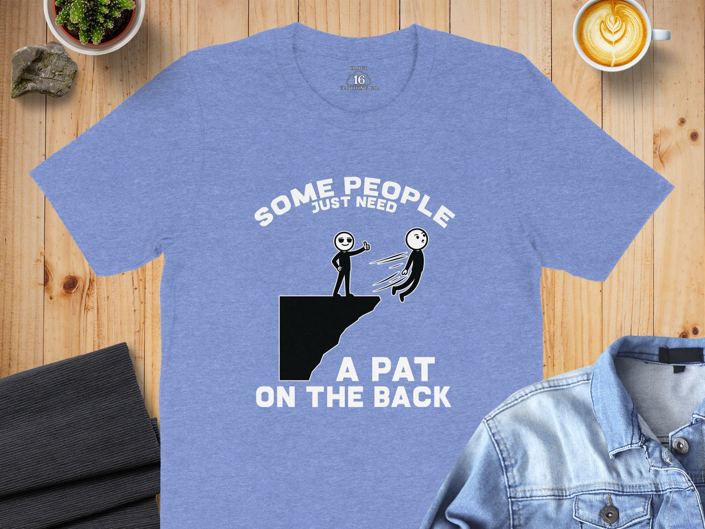 Thumbs Up Before The Fall Funny Stick Figure Art T-Shirt