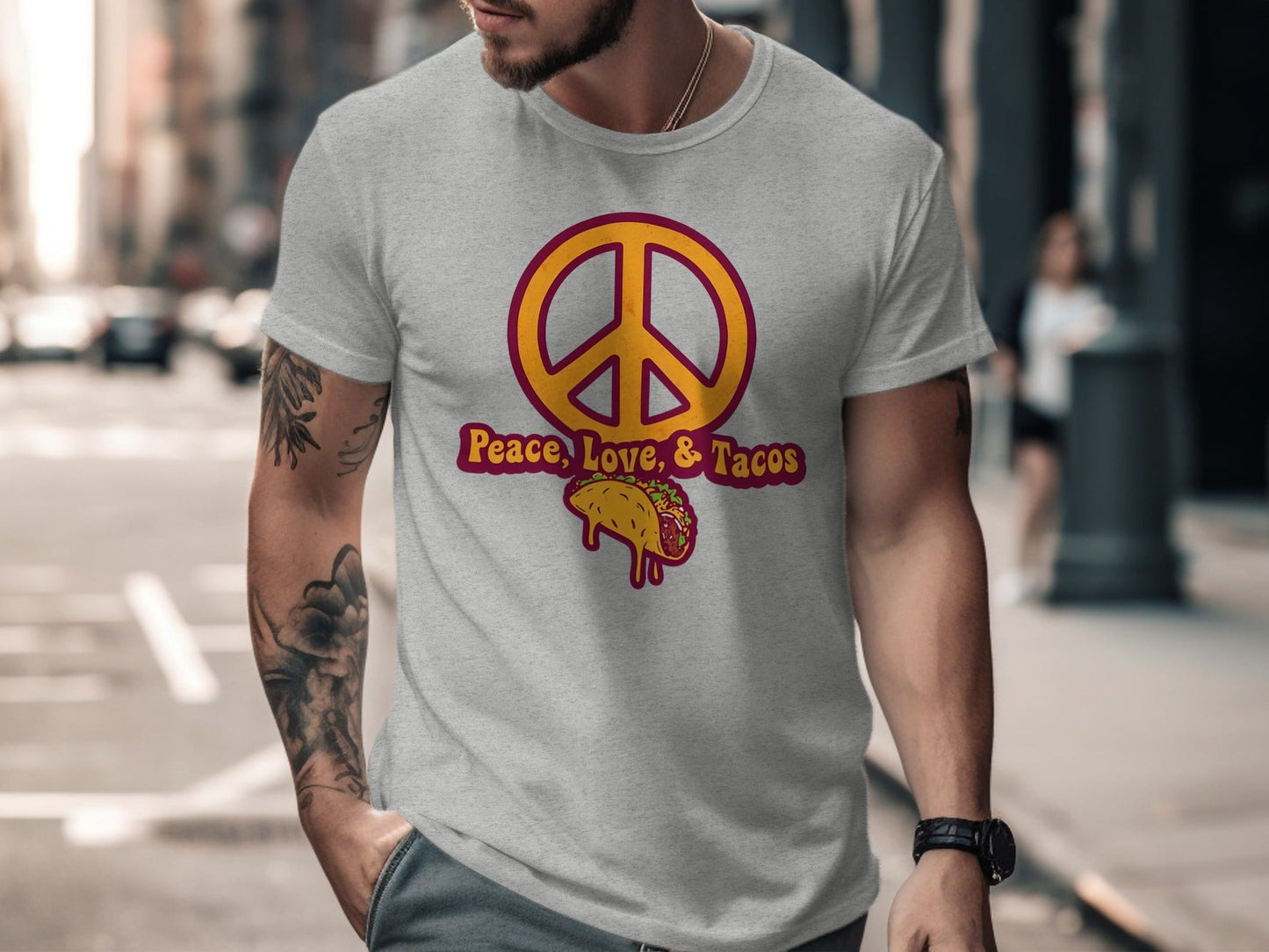 Peace Love Tacos Illustration for Taco Enthusiasts T-Shirt