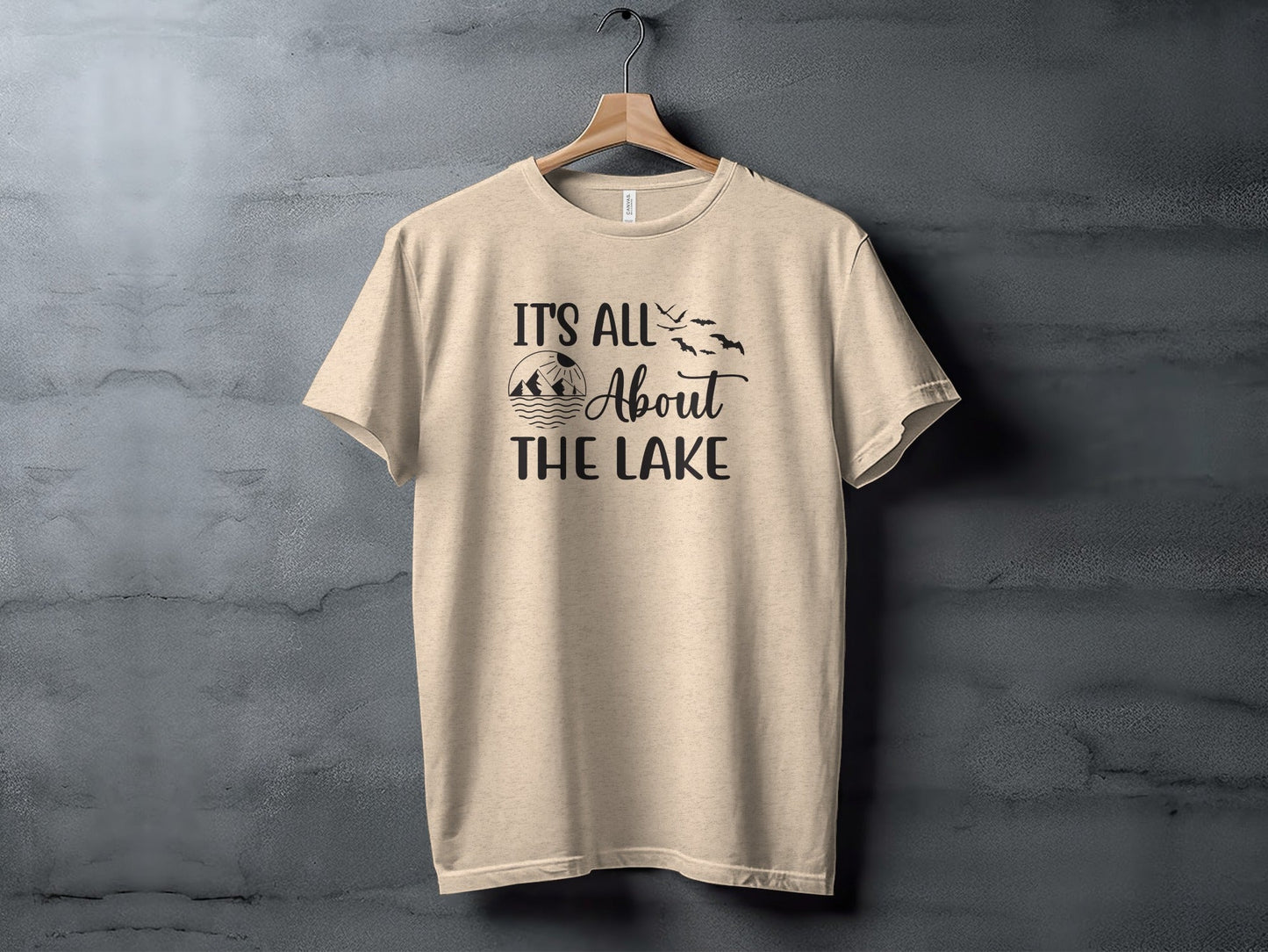 It's All About The Lake Mountain and Birds Graphic T-Shirt