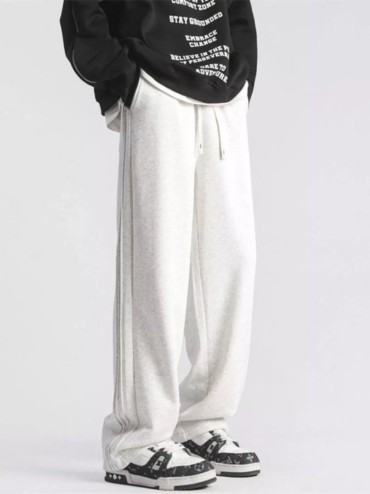 Men's Full Size Casual Loose-Fit Sweatpants with Side Stripes Plus Size